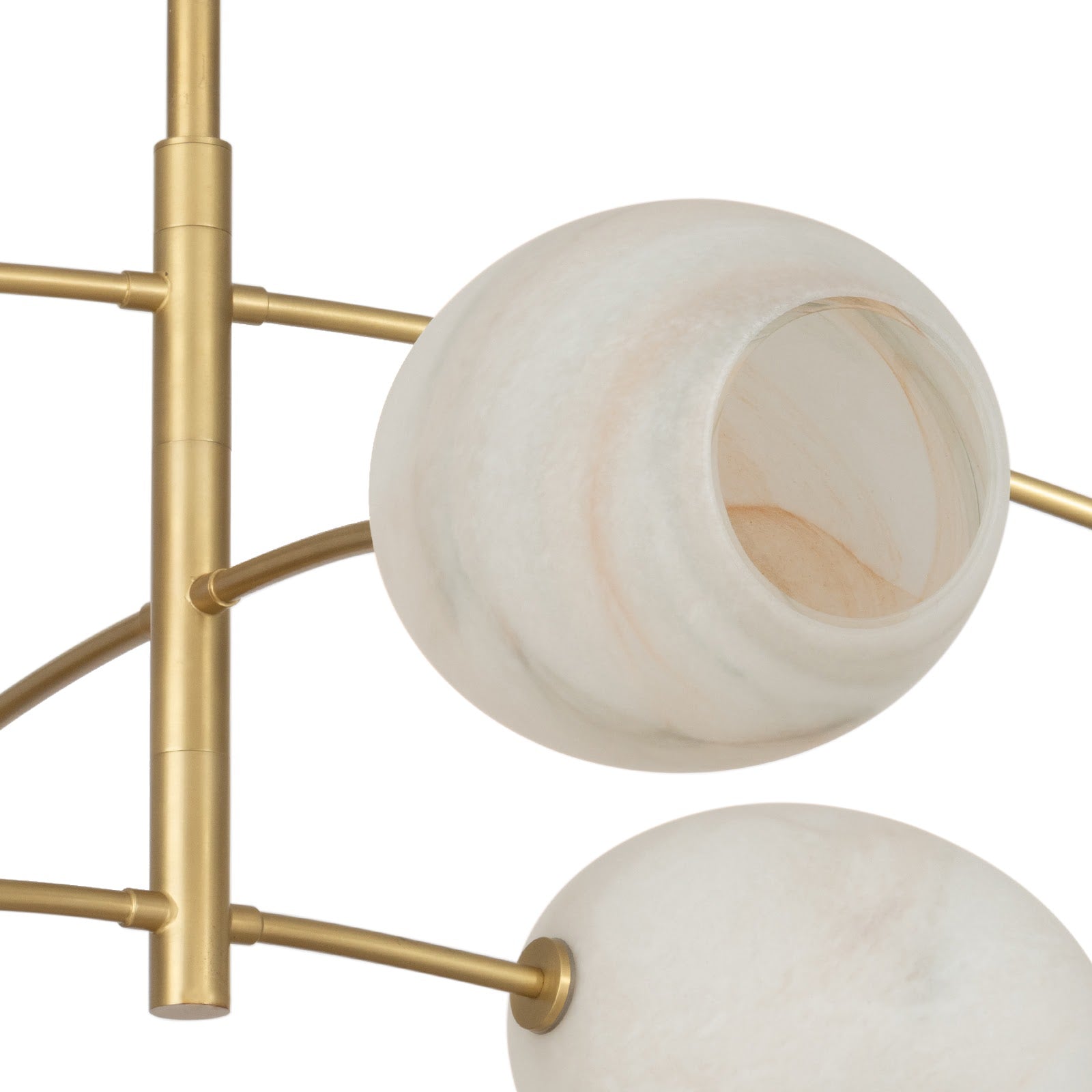 Artemis Chandelier (Natural Brass with Alabaster Glass)