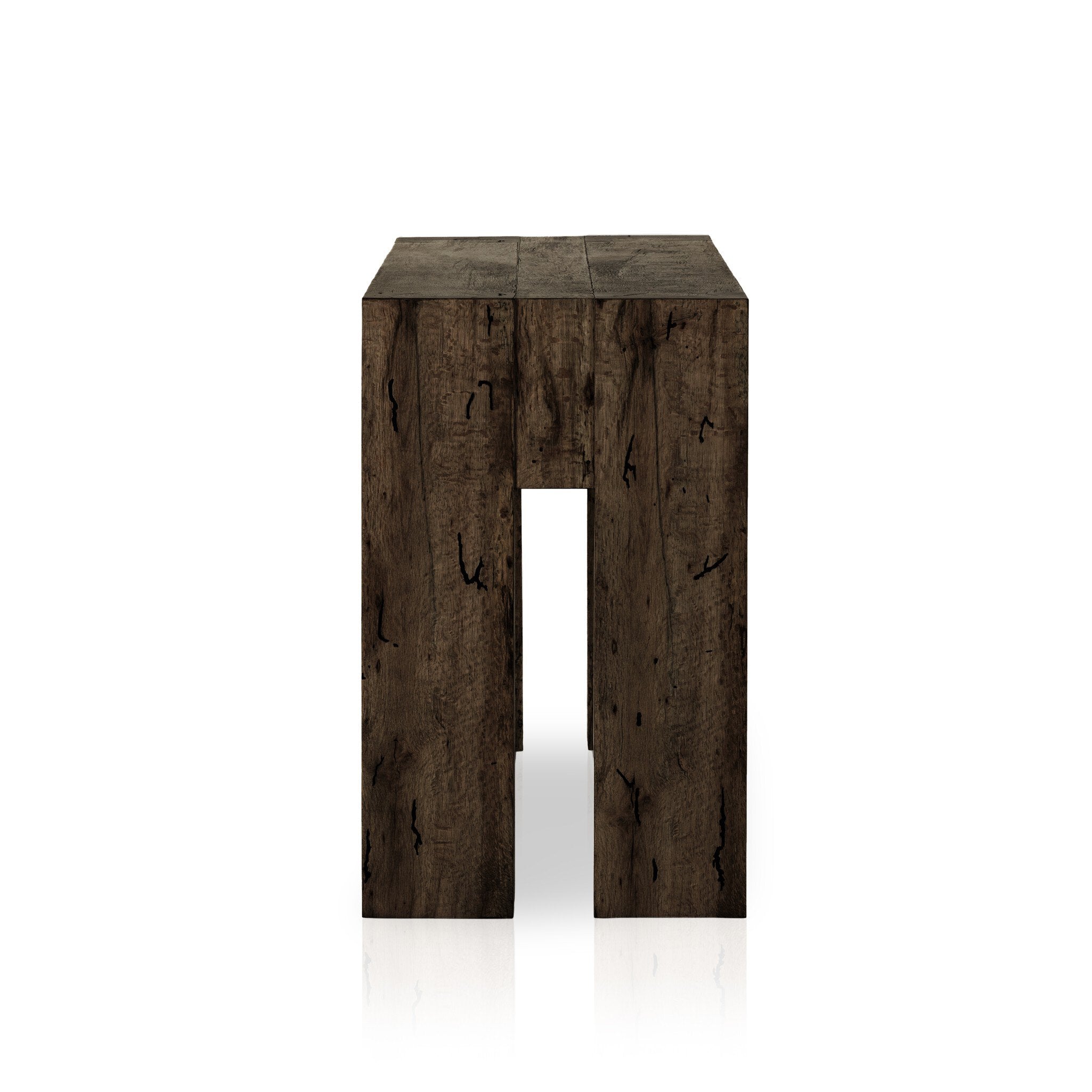 Abaso Console Table - Ebony Rustic Ash Oyster