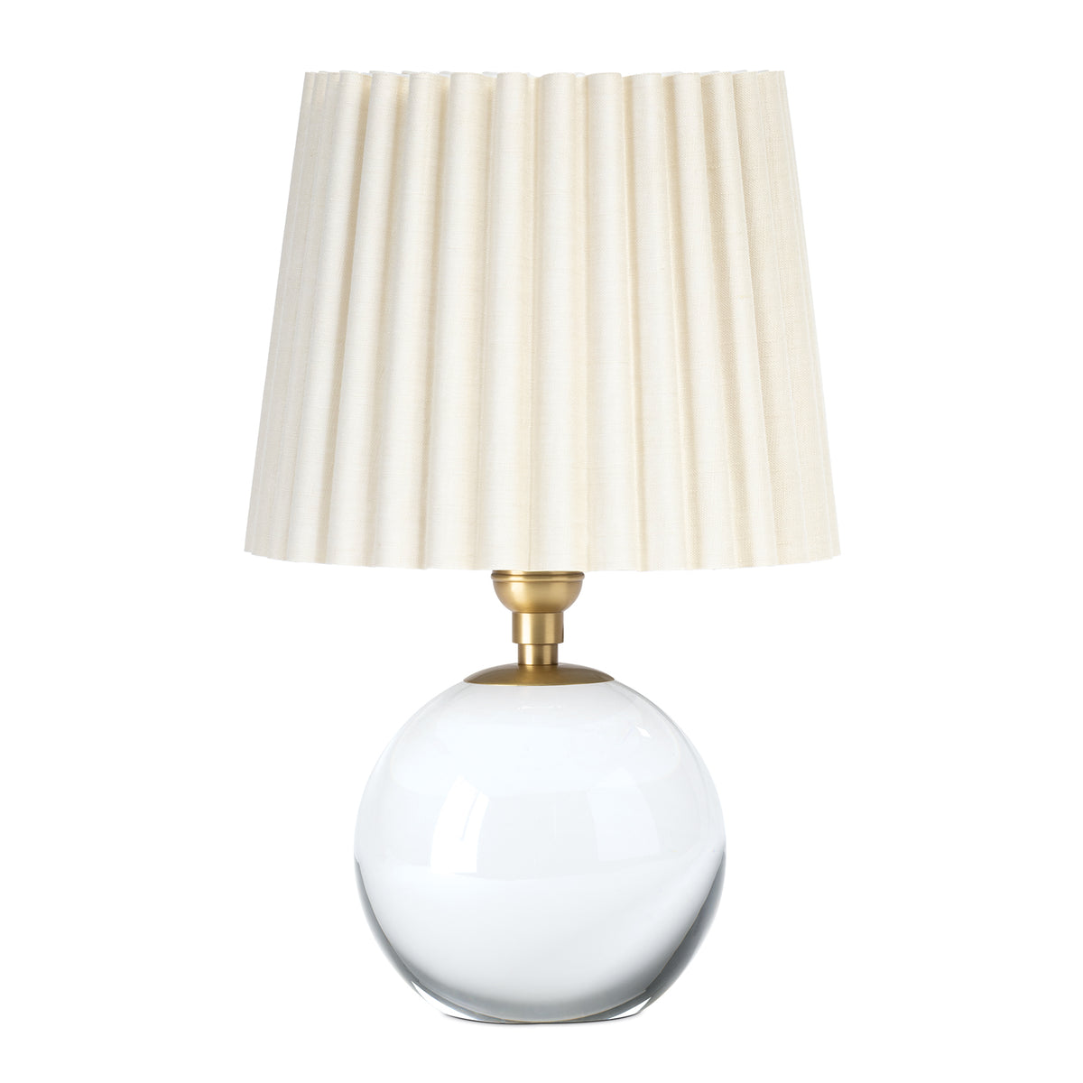 Giorgio Crystal Mini Lamp (Natural Brass with Oyster Wave Pleat Shade)