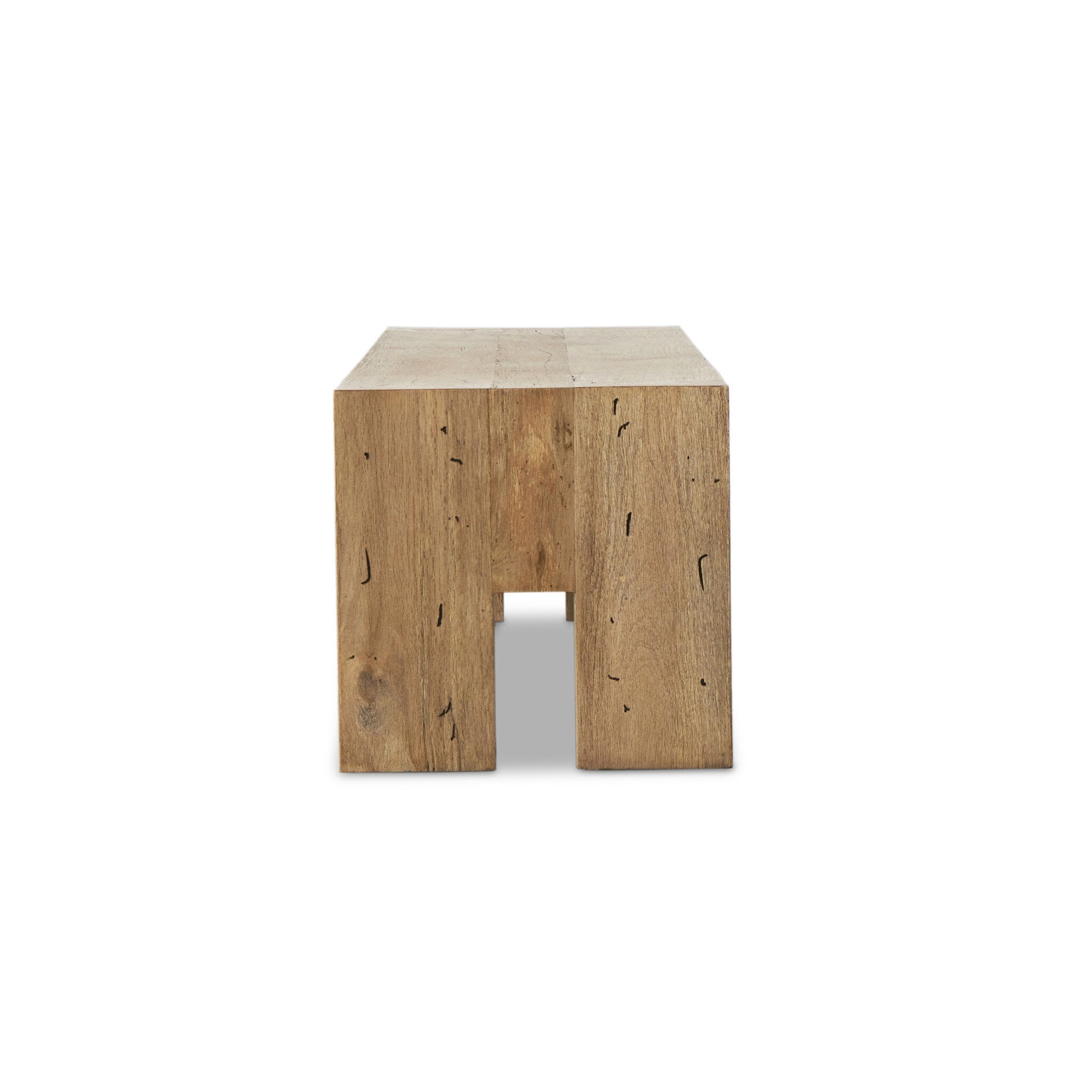 Abaso Large Accent Bench - Rustic Wormwood Oak