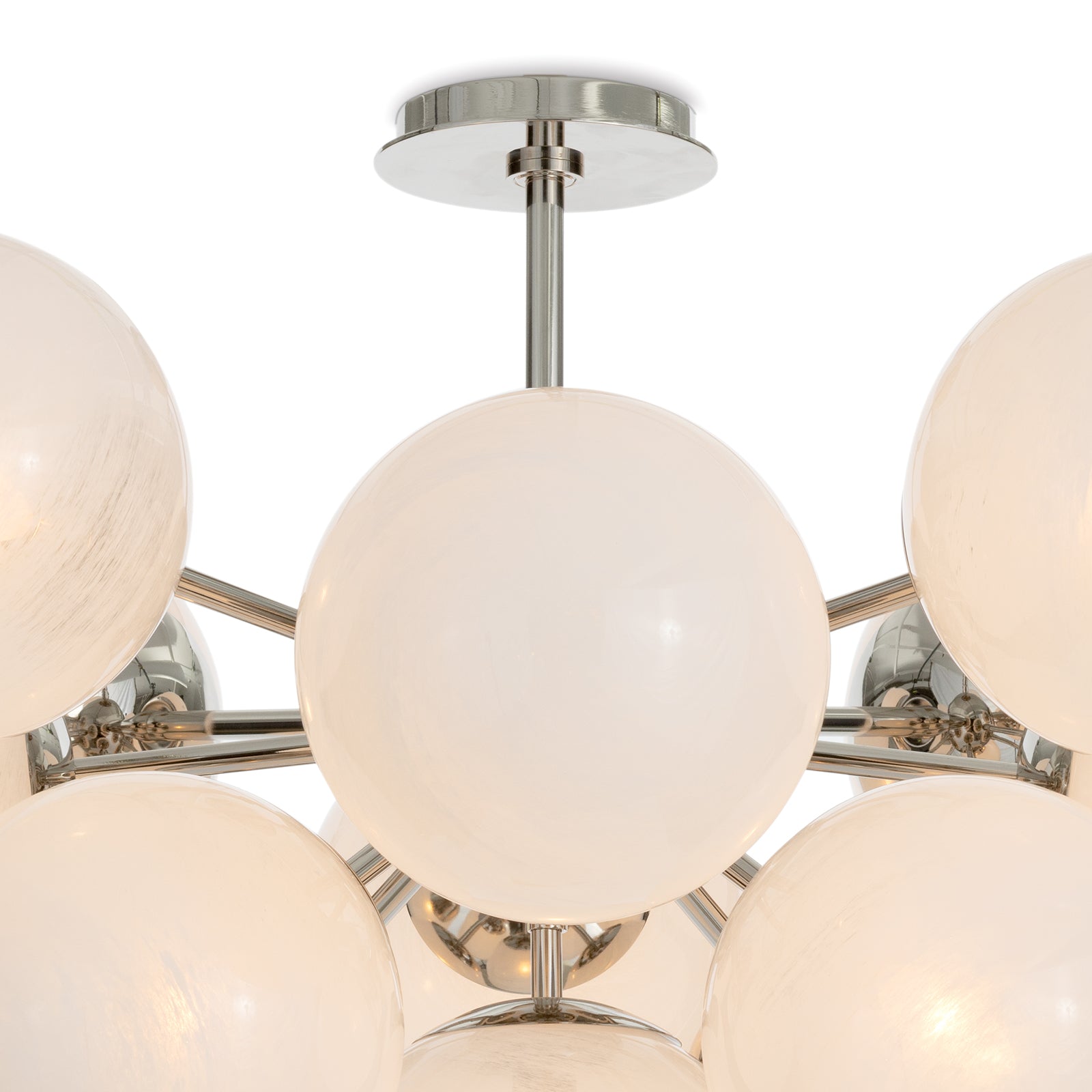 Shine Flush Mount (Polished Nickel with Swirl Glass)