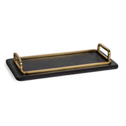 Greyson Leather Rectangle Tray Small (Natural Brass)