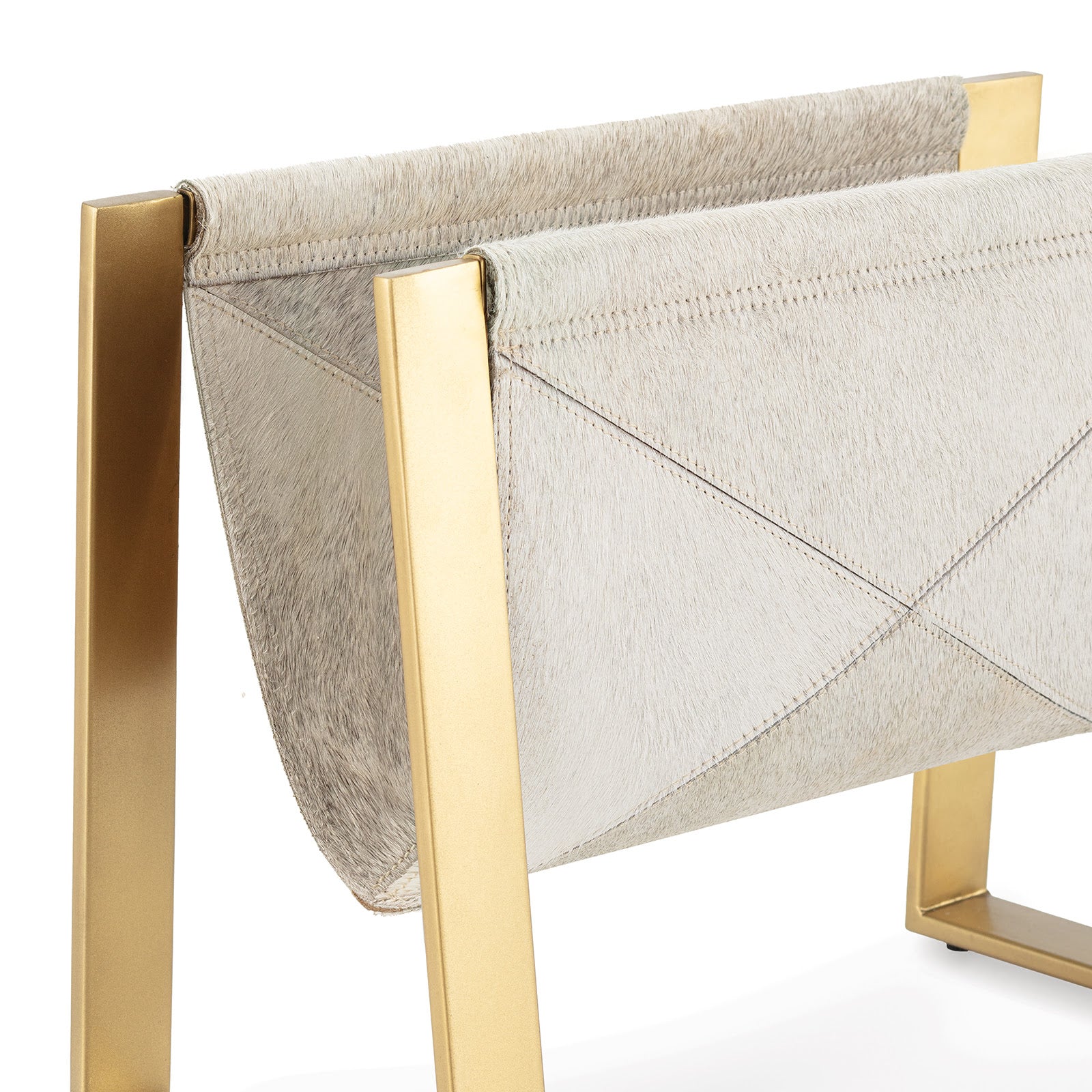Andres Hair on Hide Magazine Rack (Brass)