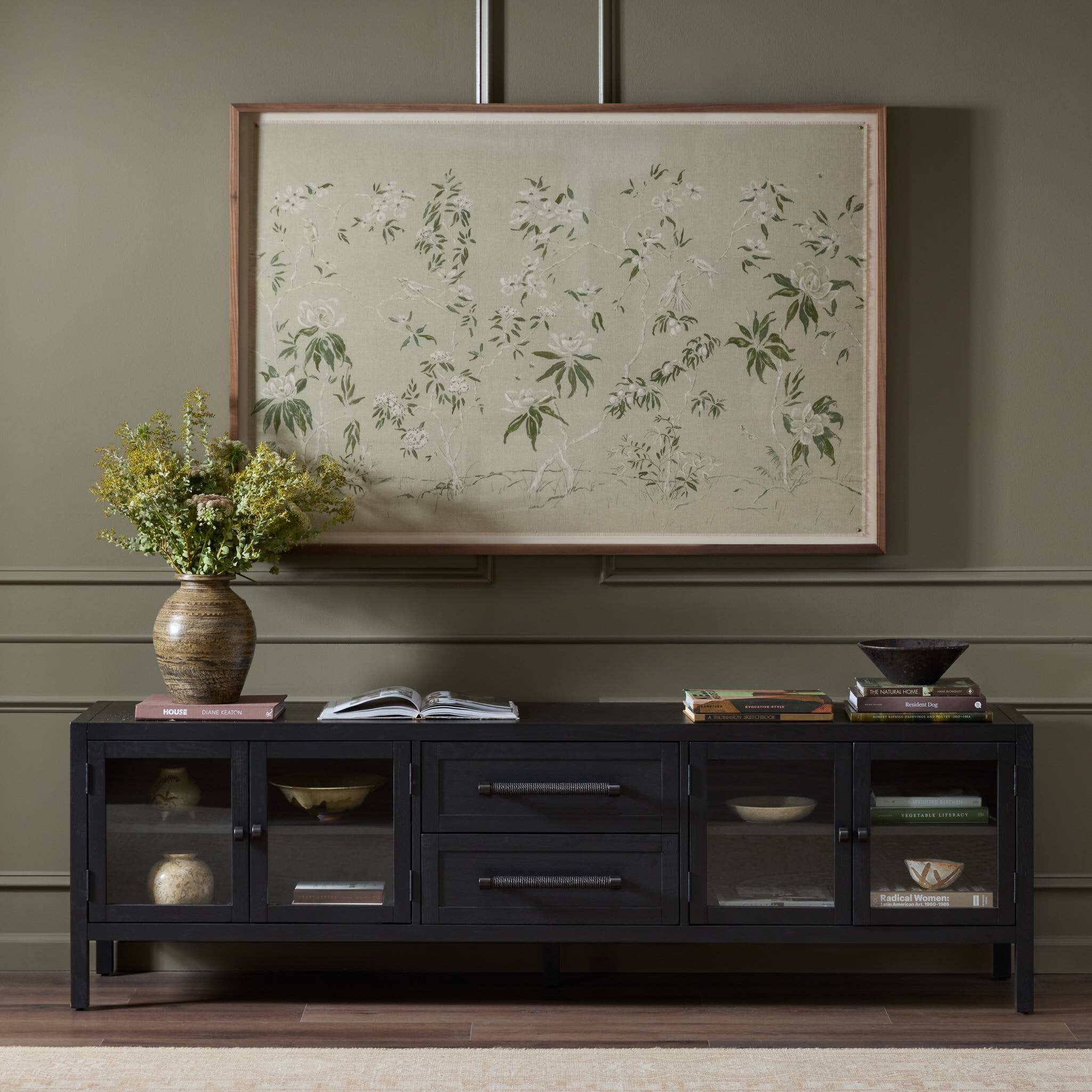 Laker Media Console - Black Oak Veneer