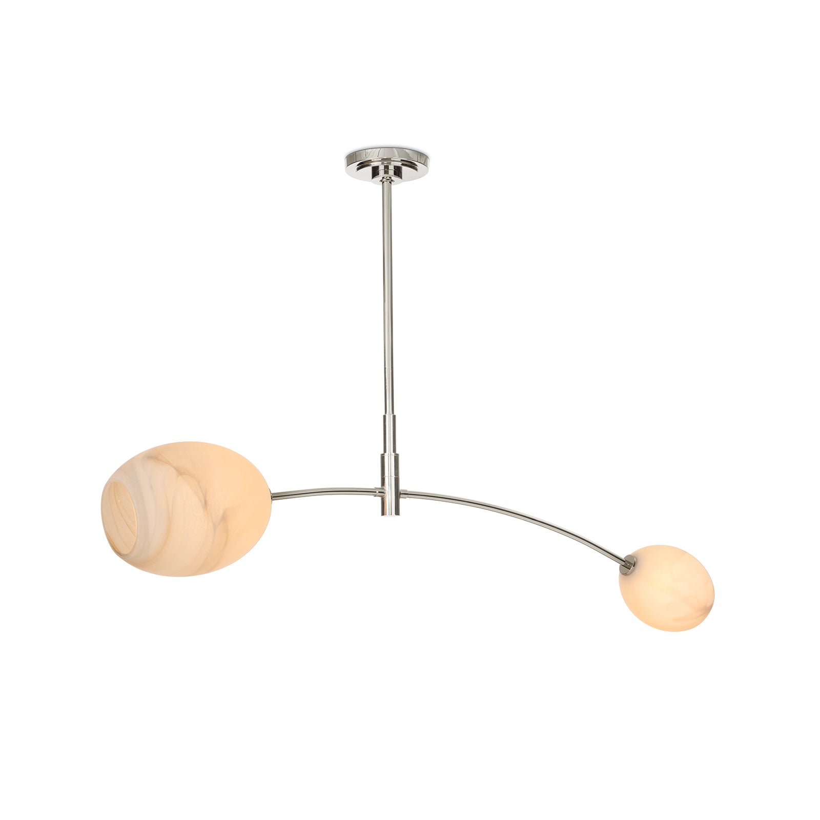 Artemis Pendant Double (Polished Nickel with Alabaster Glass)