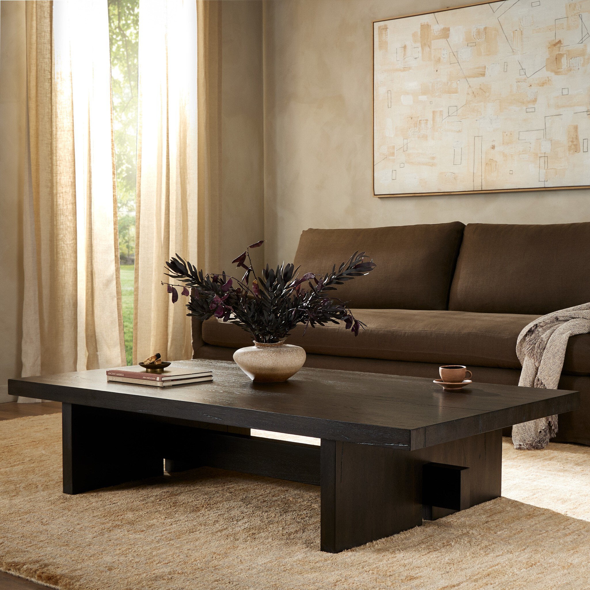 Isaac Coffee Table - Smoked Black Veneer