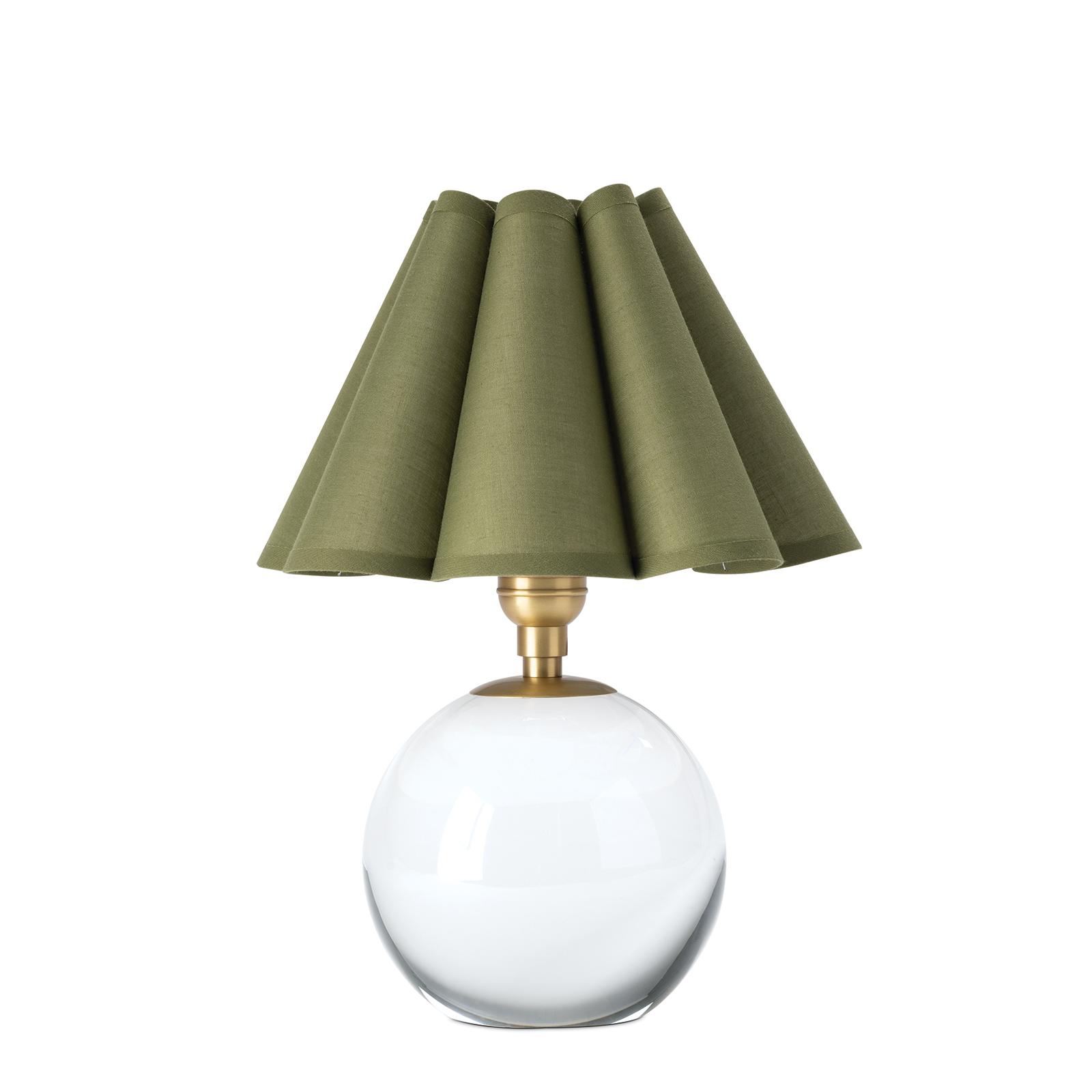 Giorgio Crystal Mini Lamp (Natural Brass with Olive Scalloped Shade)
