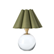 Giorgio Crystal Mini Lamp (Natural Brass with Olive Scalloped Shade)