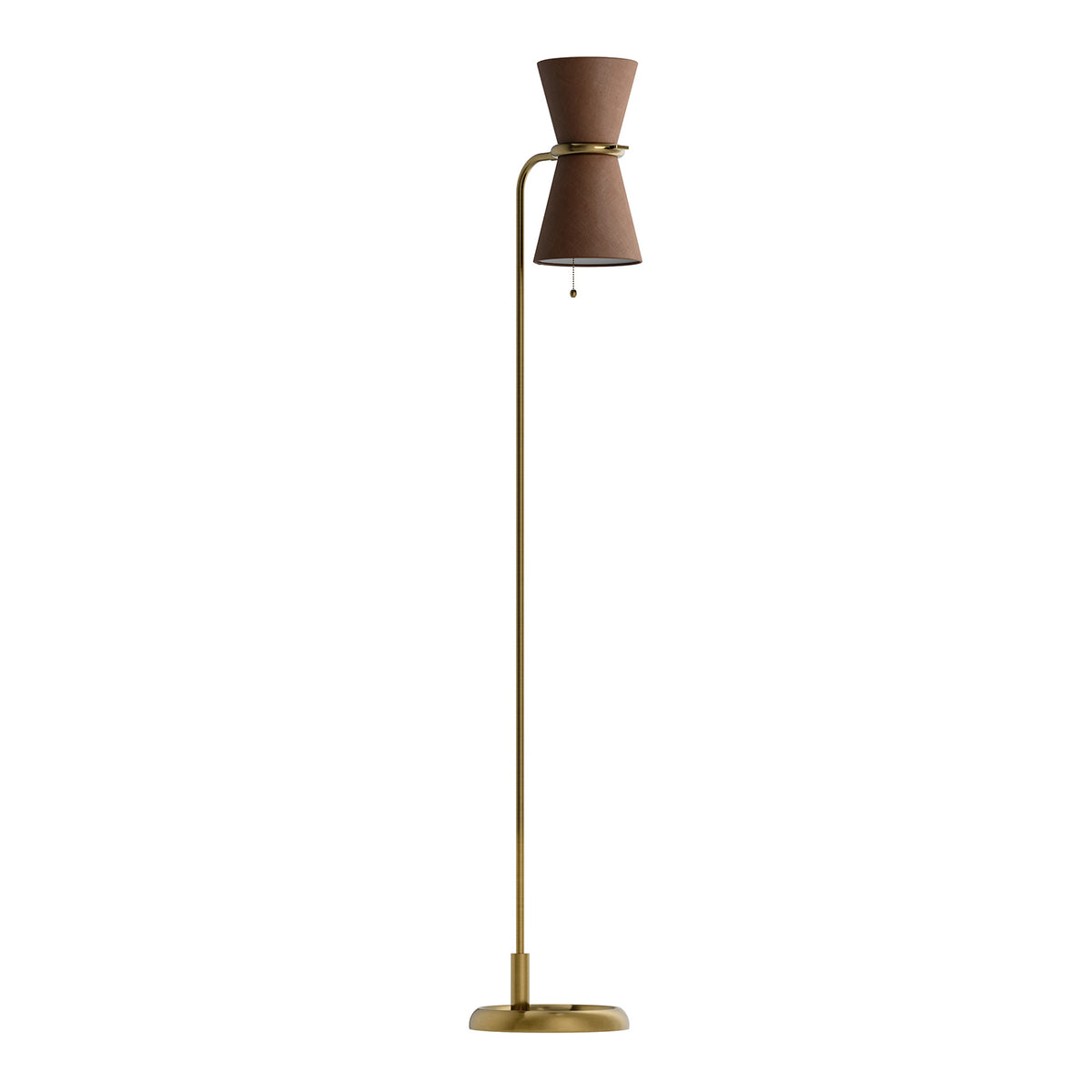 Gable Floor Lamp (Antique Natural Brass with Russet Shade)