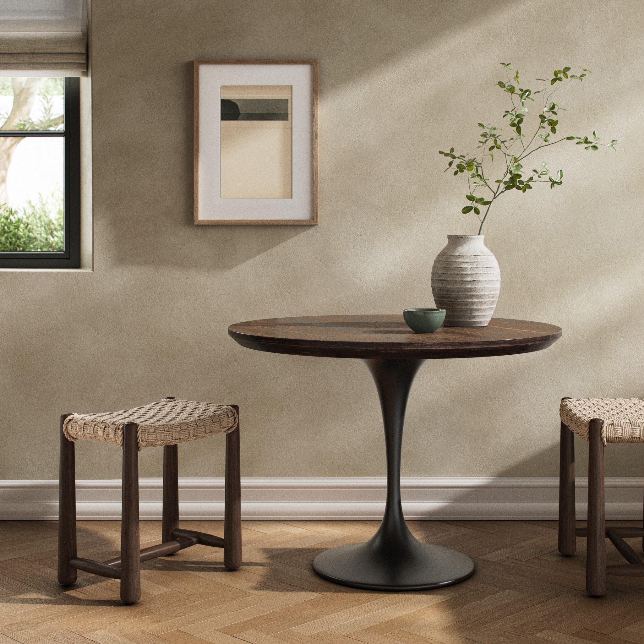 Powell Dining Table - English Brown Oak Veneer