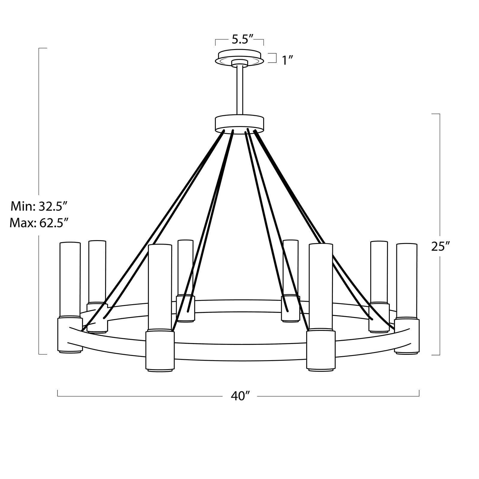 Dixon Chandelier (Natural Brass)