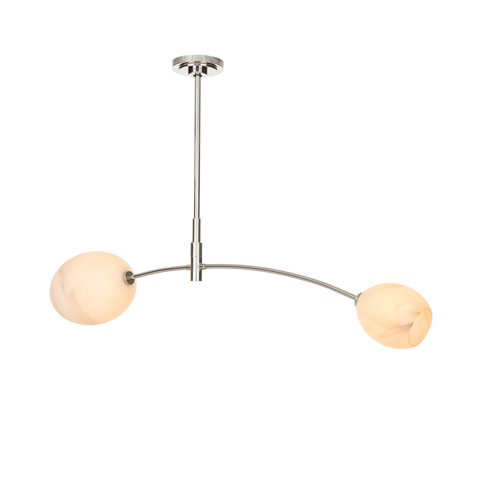 Artemis Pendant Double (Polished Nickel with Alabaster Glass)