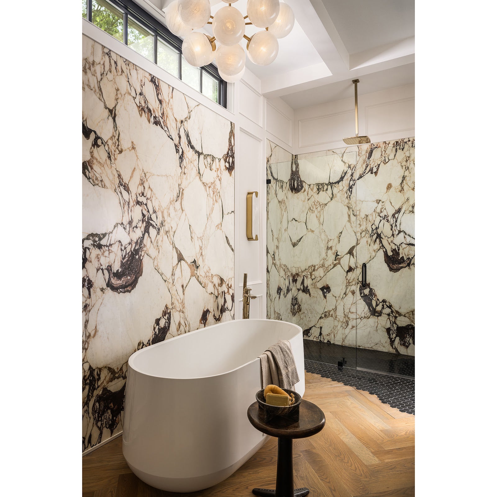 Shine Flush Mount (Natural Brass with Swirl Glass)