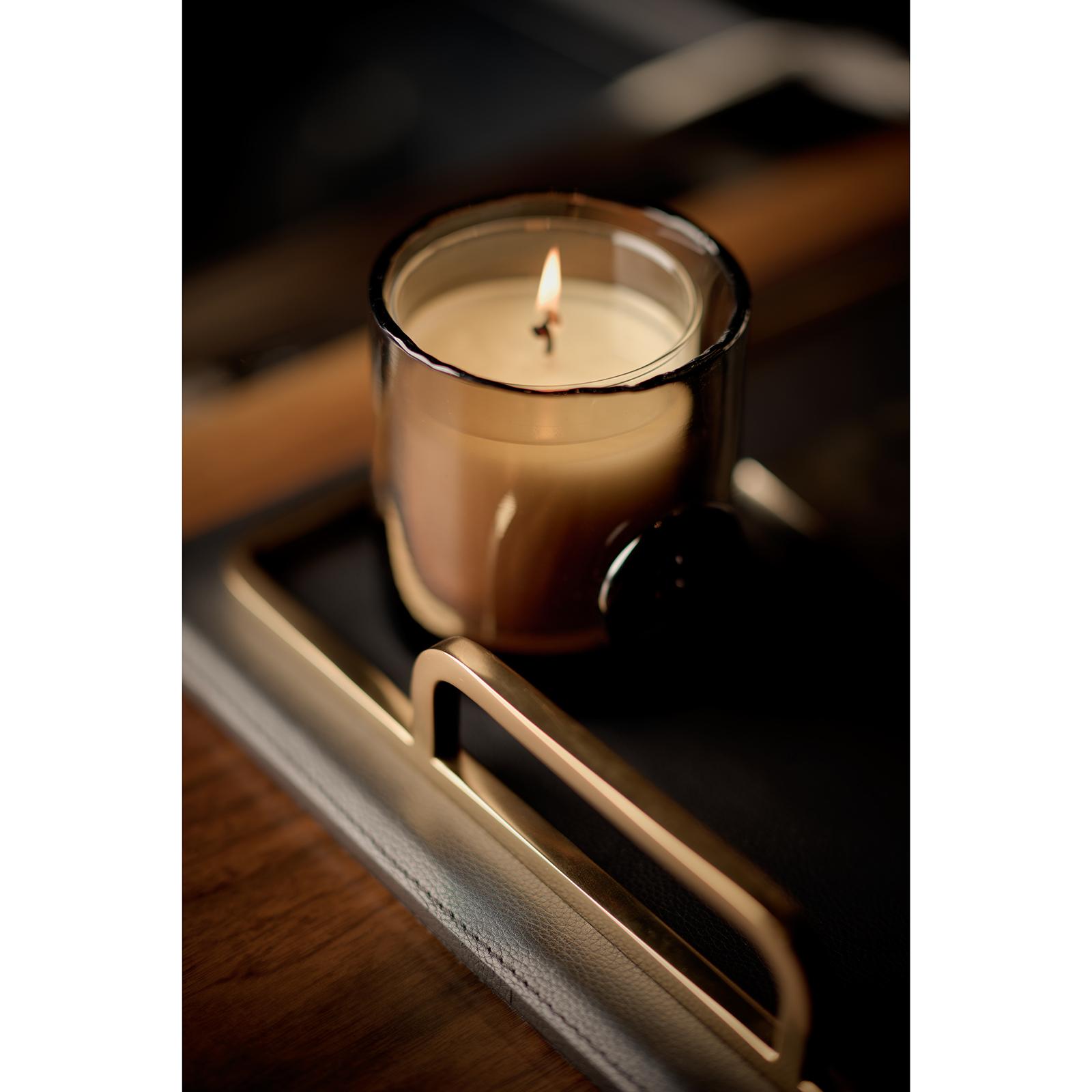 Greyson Leather Rectangle Tray Large (Natural Brass)