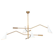Spyder Chandelier (White and Natural Brass)