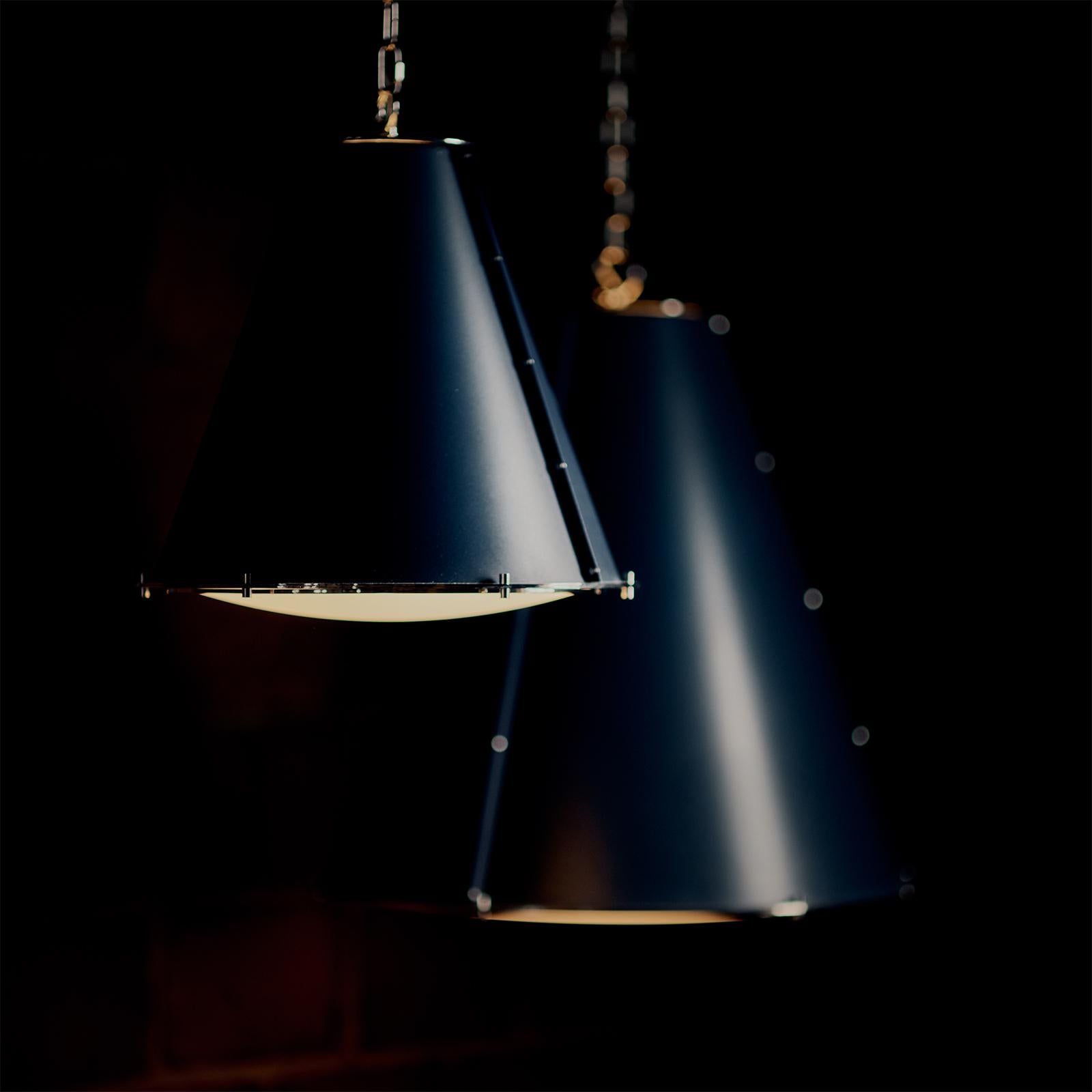 French Maid Chandelier Small (Blue and Polished Nickel)