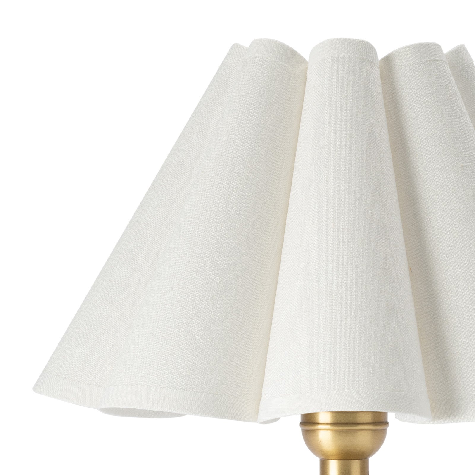 Giorgio Crystal Mini Lamp (Natural Brass with Linen Scalloped Shade)