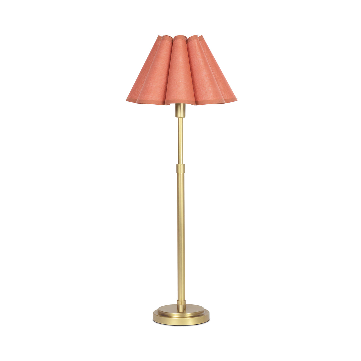 Polly Buffet Lamp (Natural Brass with Wild Poppy Scalloped Shade)