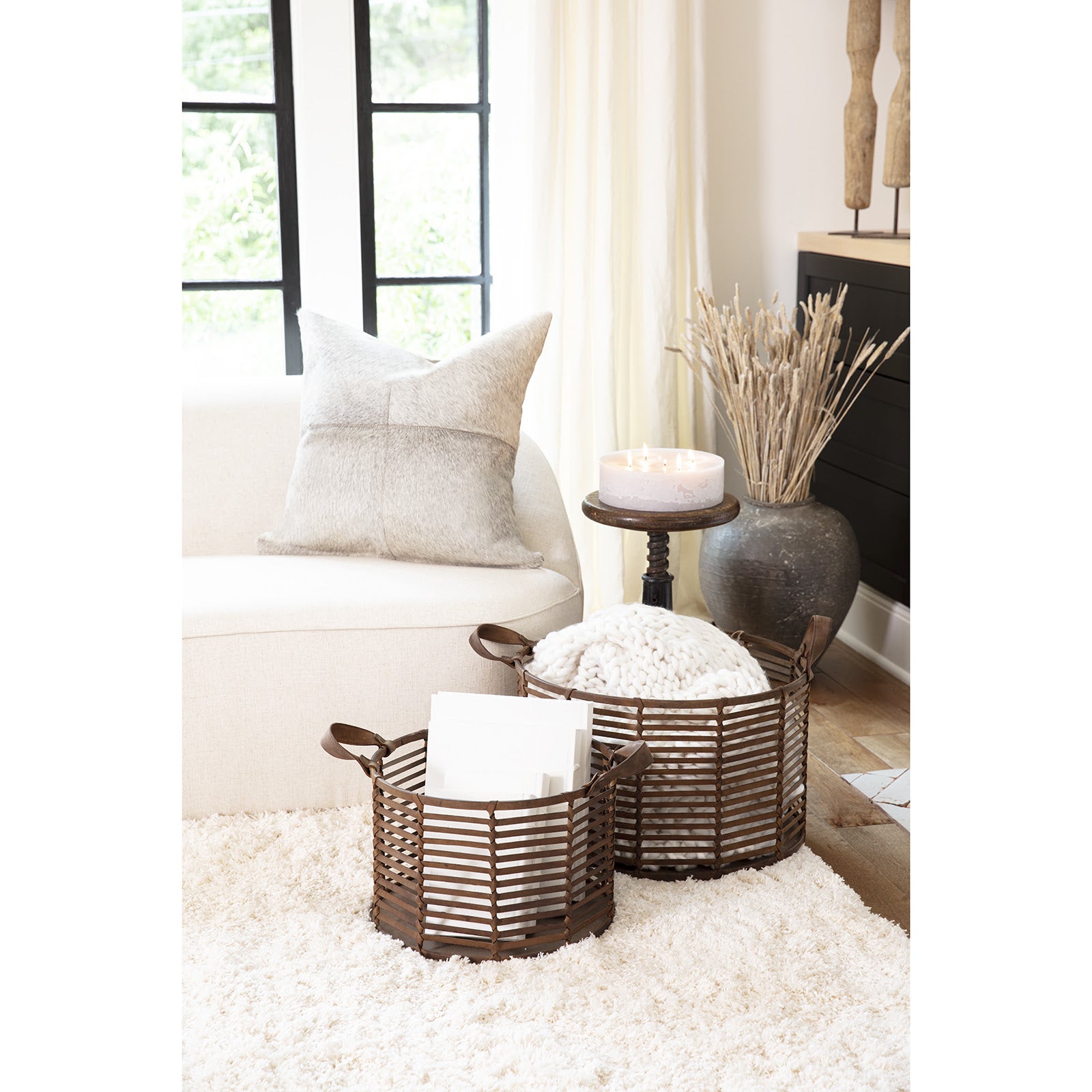 Finn Leather Basket Large