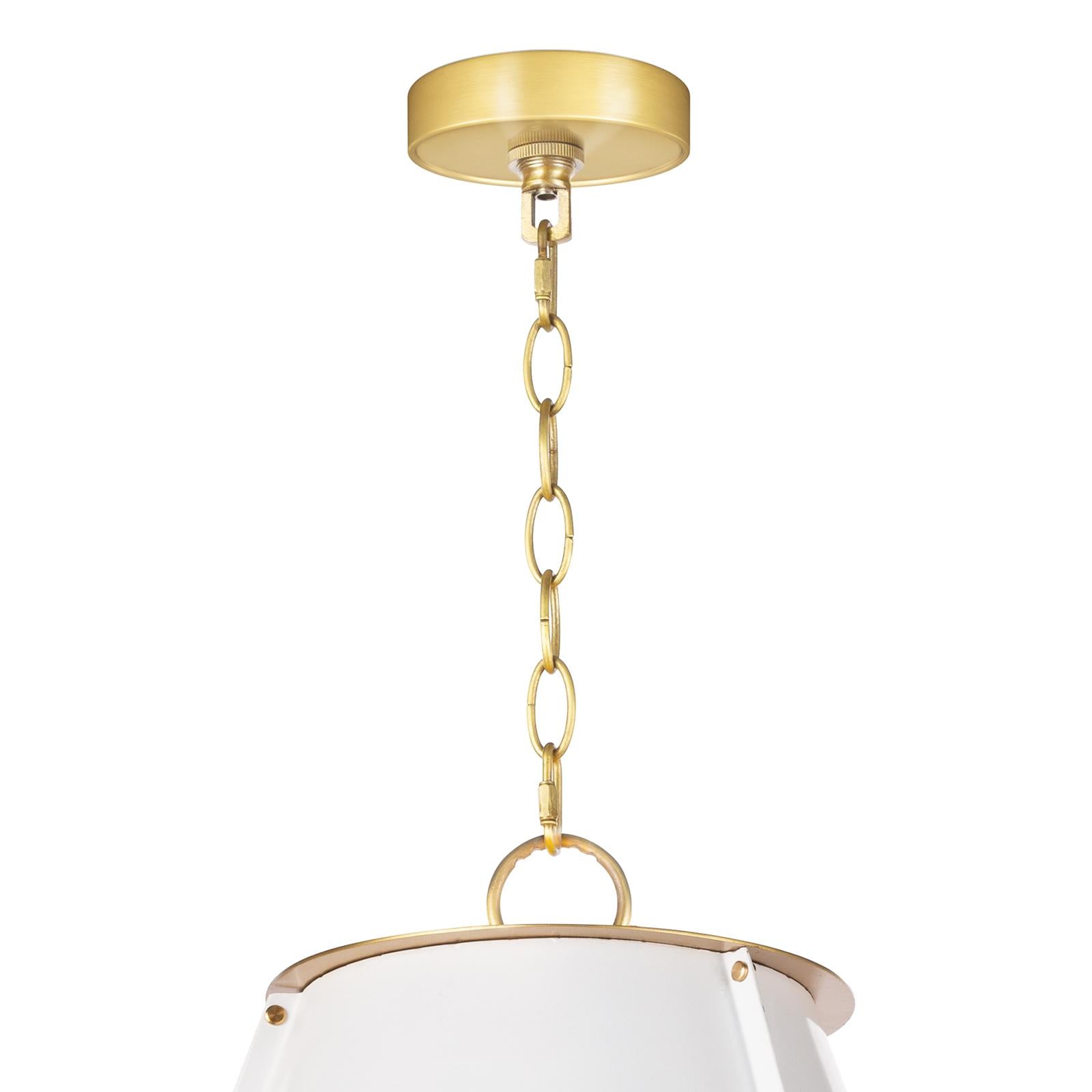French Maid Chandelier Large (White and Natural Brass)