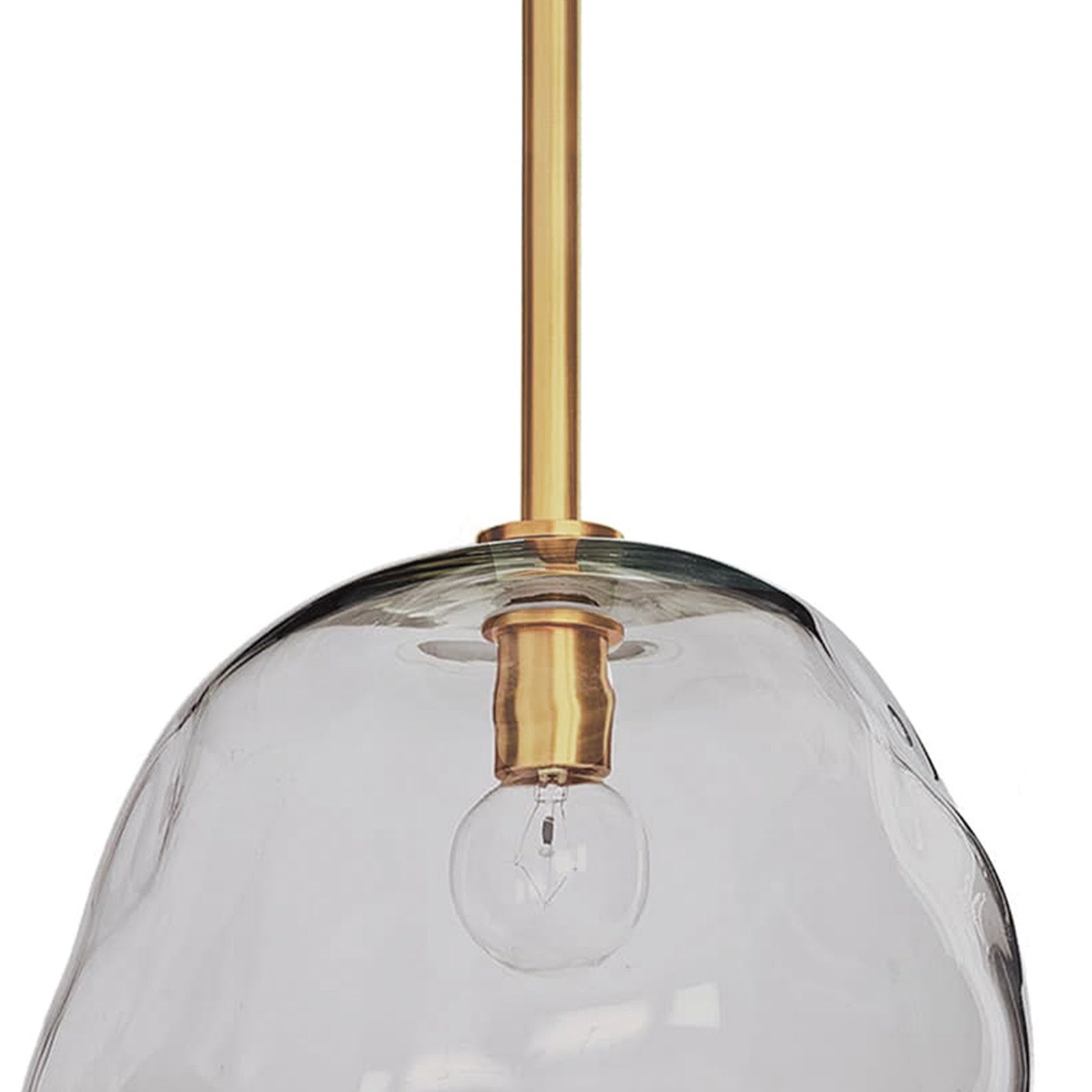 Molten Pendant Large With Smoke Glass (Natural Brass)