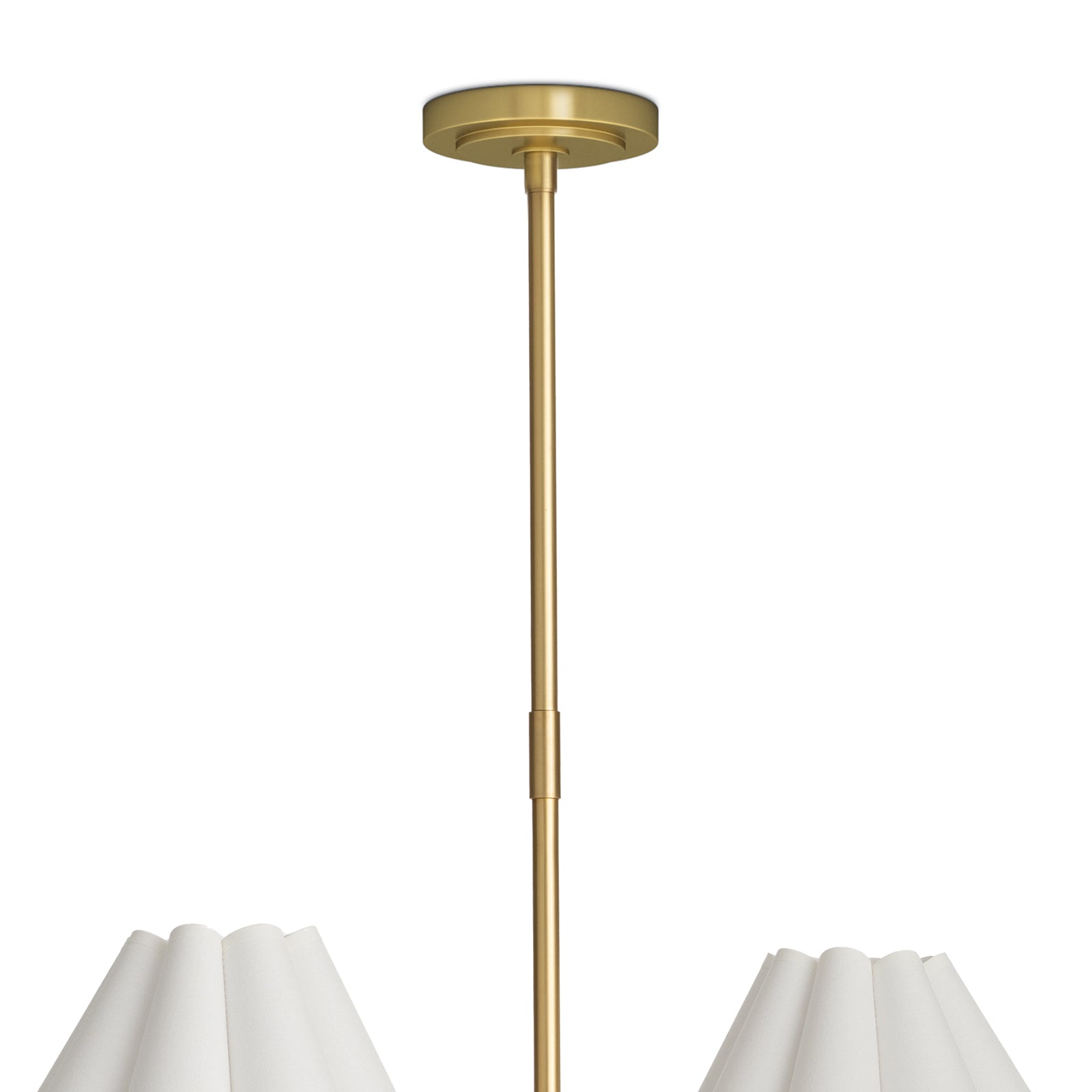 Polly Chandelier (Natural Brass with Linen Scalloped Shade) - 2 cartons