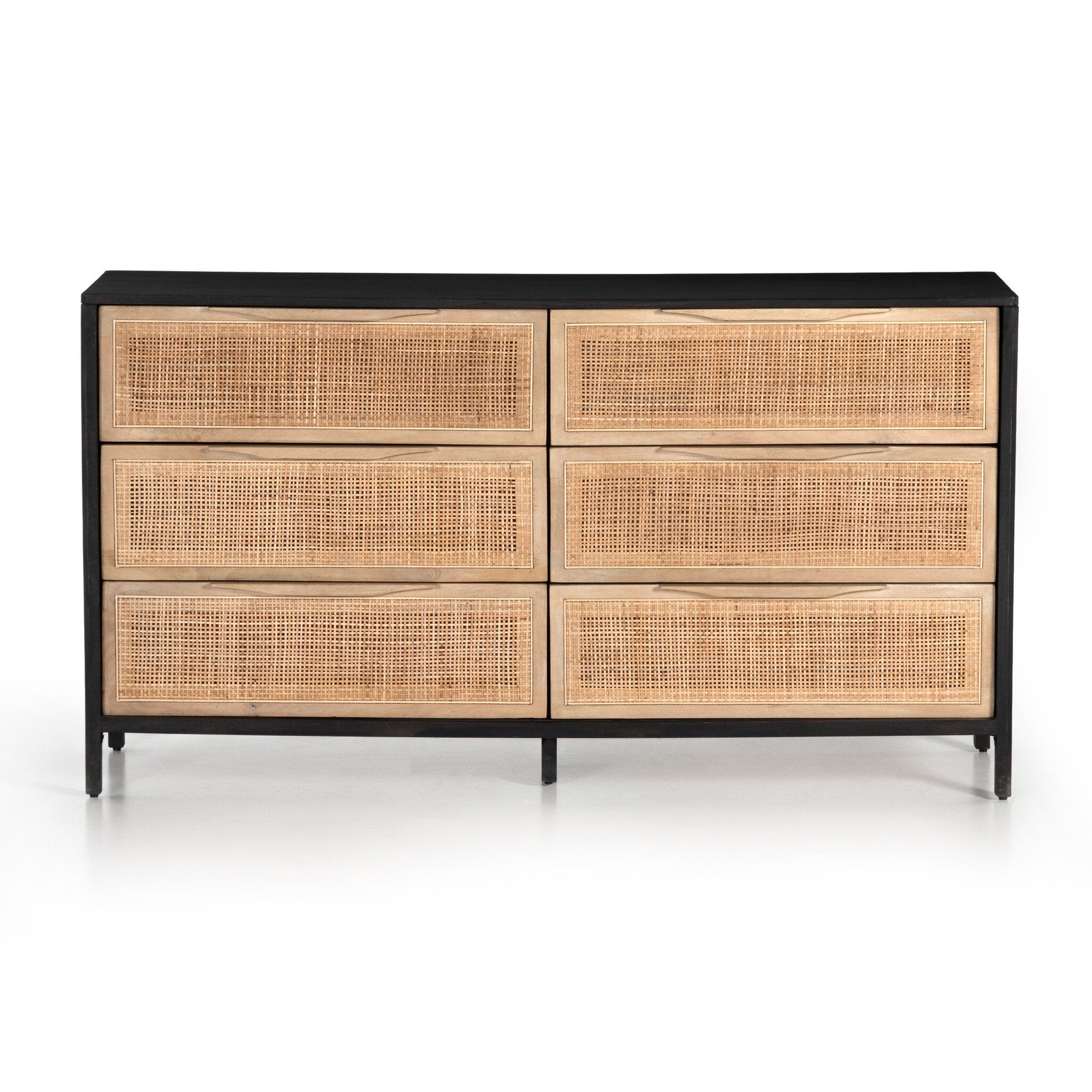 Sydney 6 Drawer Dresser - Natural Cane
