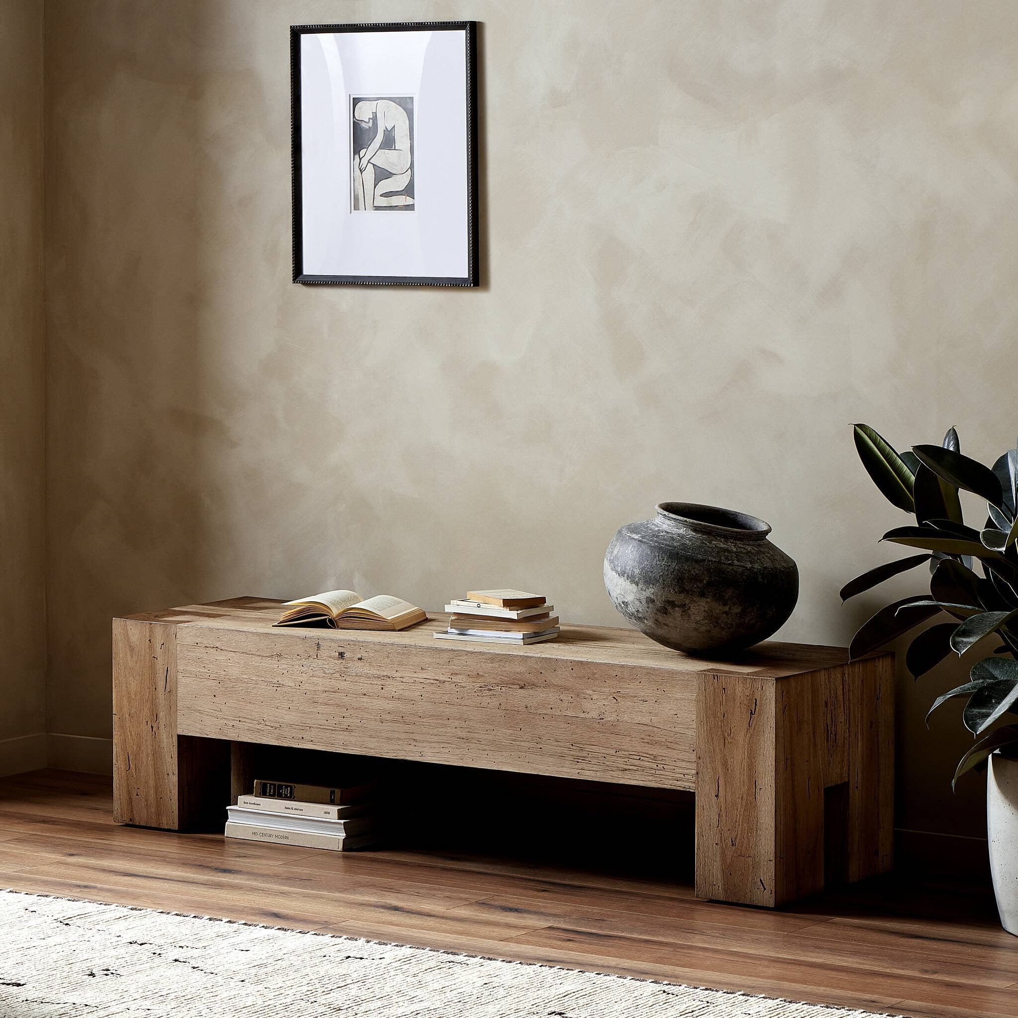 Abaso Accent Bench - Rustic Wormwood Oak