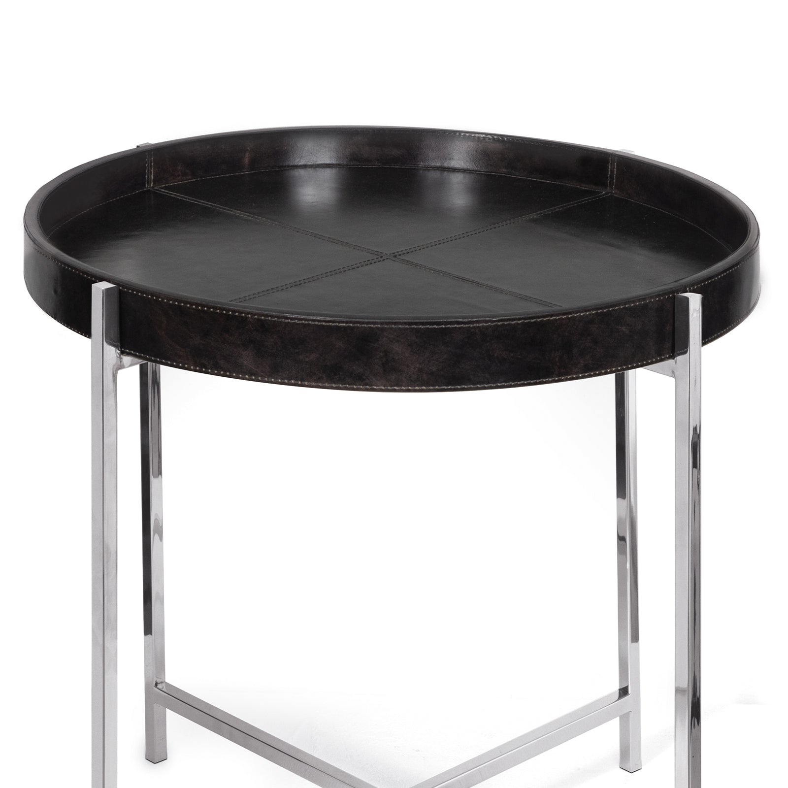 Derby Leather Tray Table (Black)