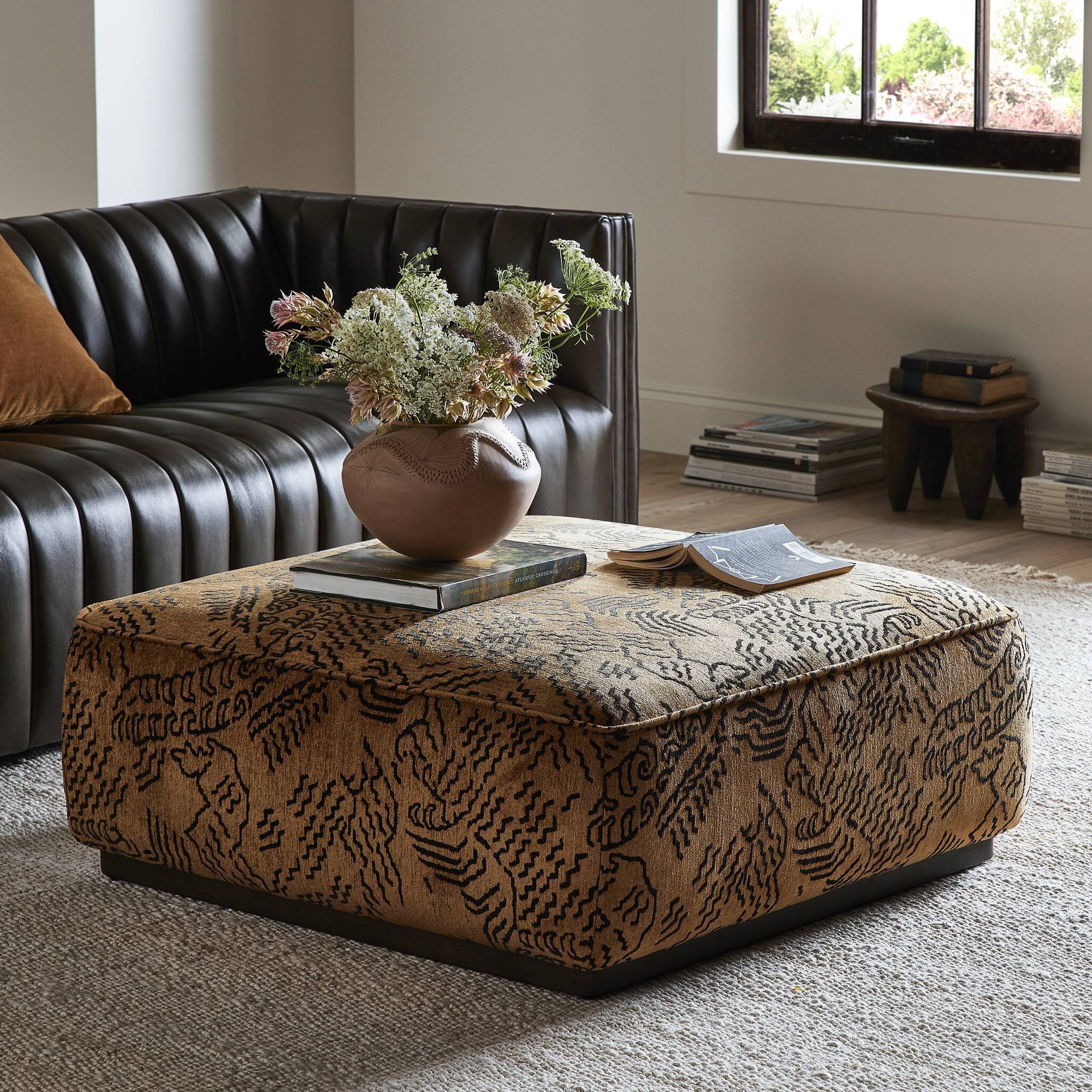 Sinclair Square Ottoman-36" - Balkan Ochre