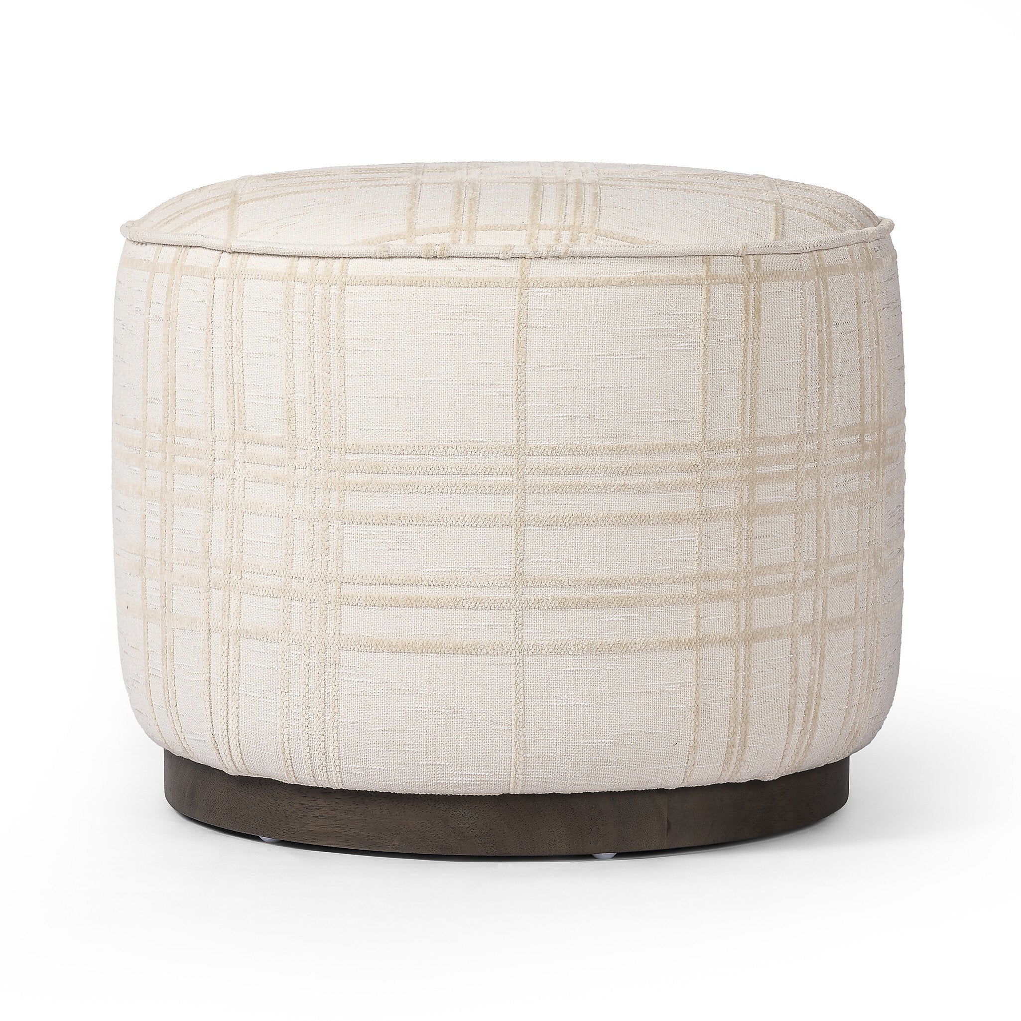 Sinclair Round Ottoman - Sheffield Ivory