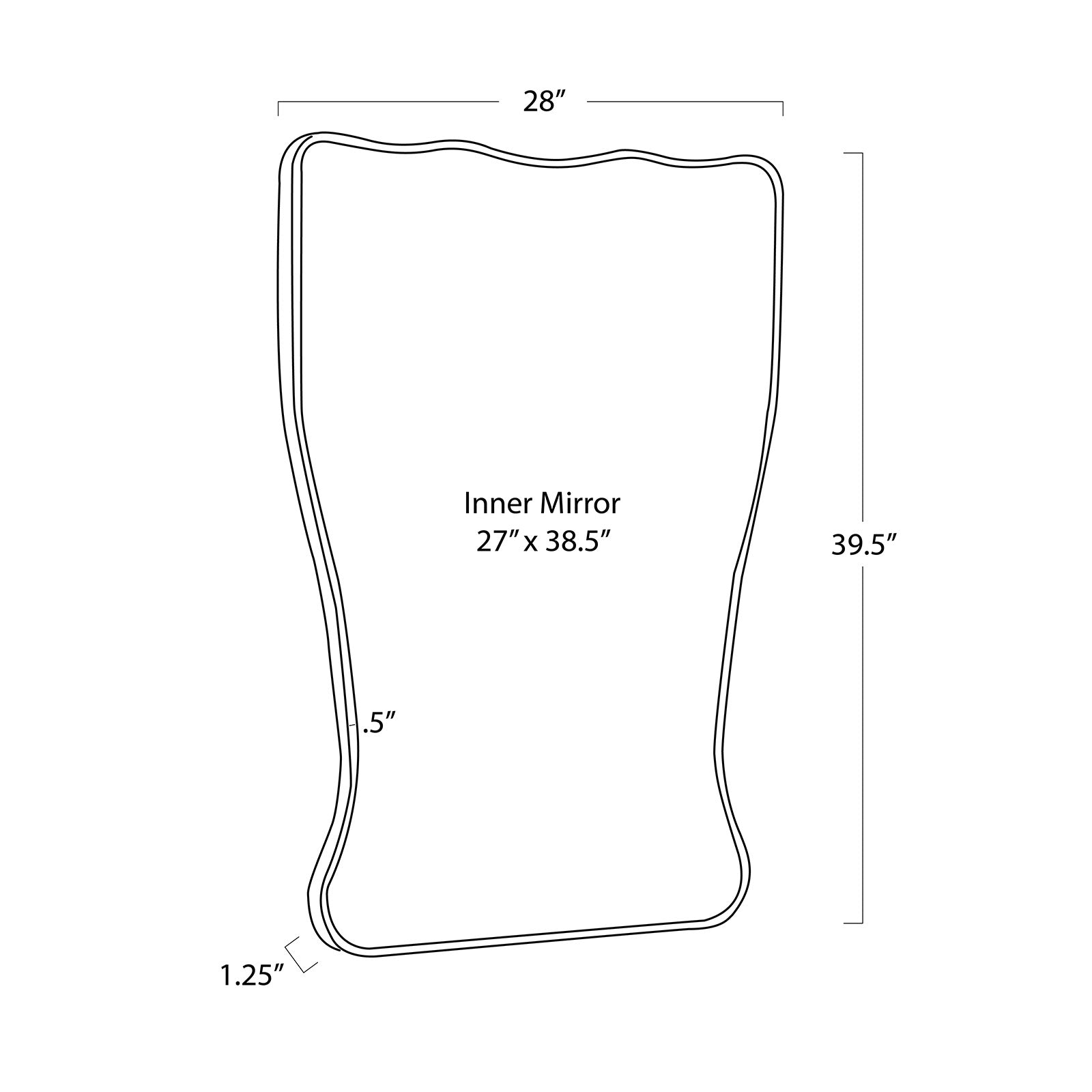 Piero Metal Mirror (Natural Brass)