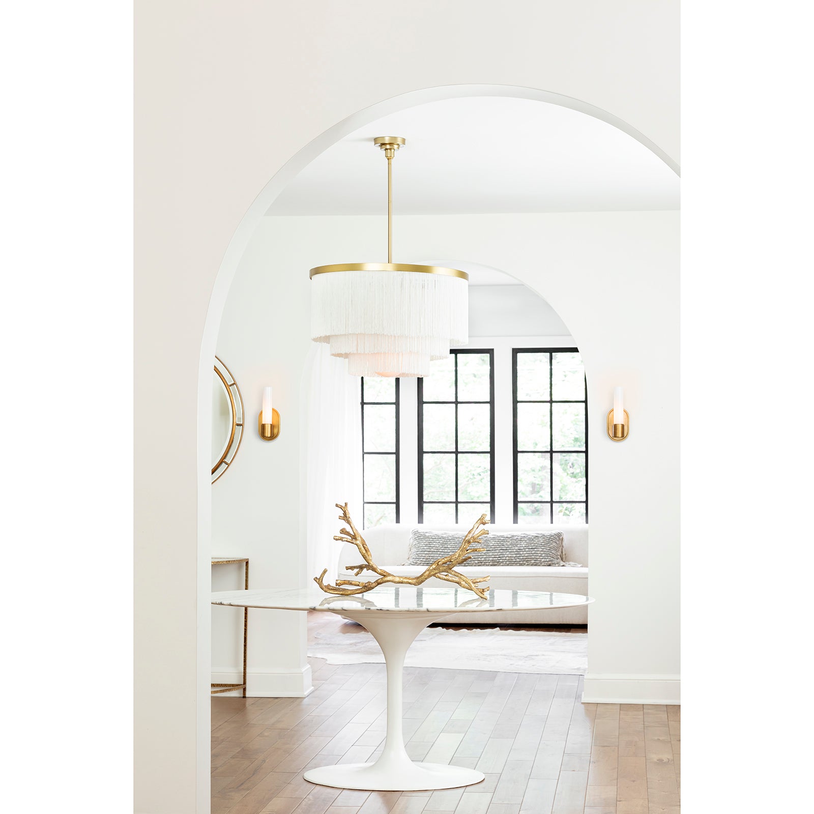 Cabaret Fringe Chandelier (Ivory)