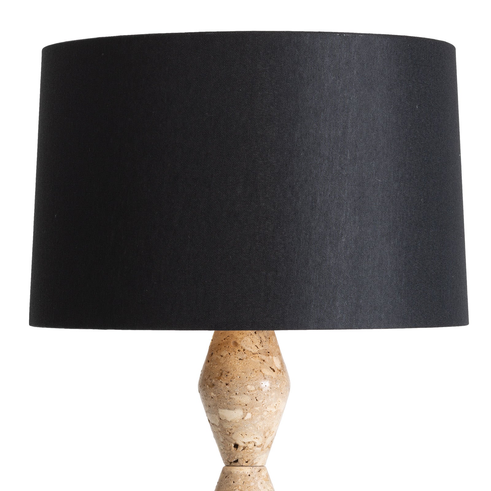Crew Travertine Buffet Lamp (Black Shade)