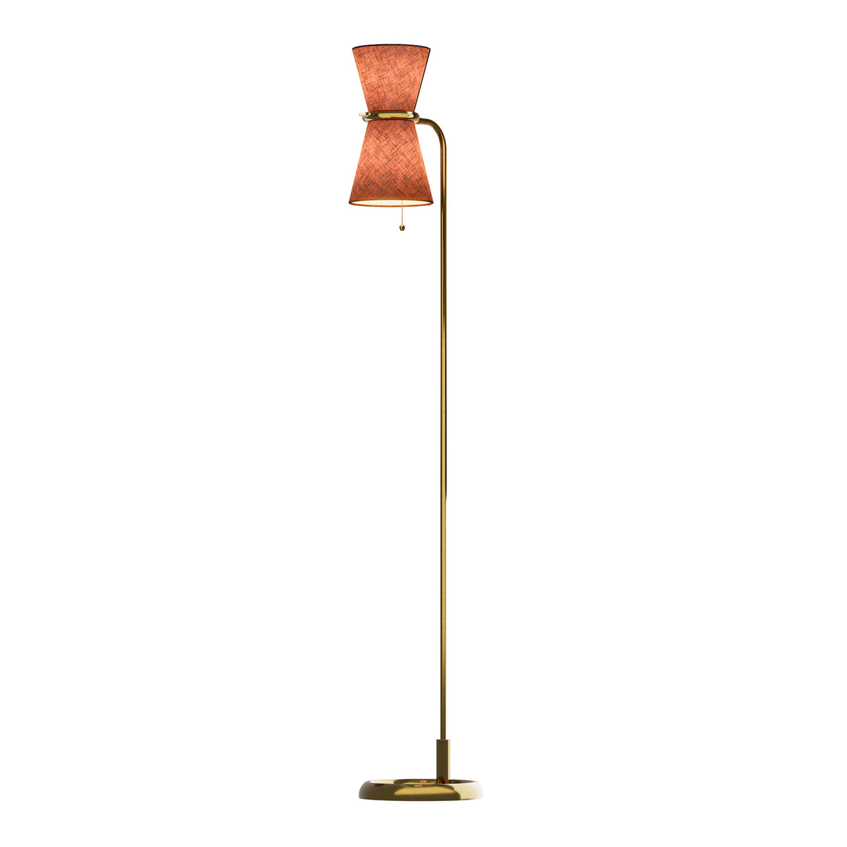 Gable Floor Lamp (Antique Natural Brass with Russet Shade)