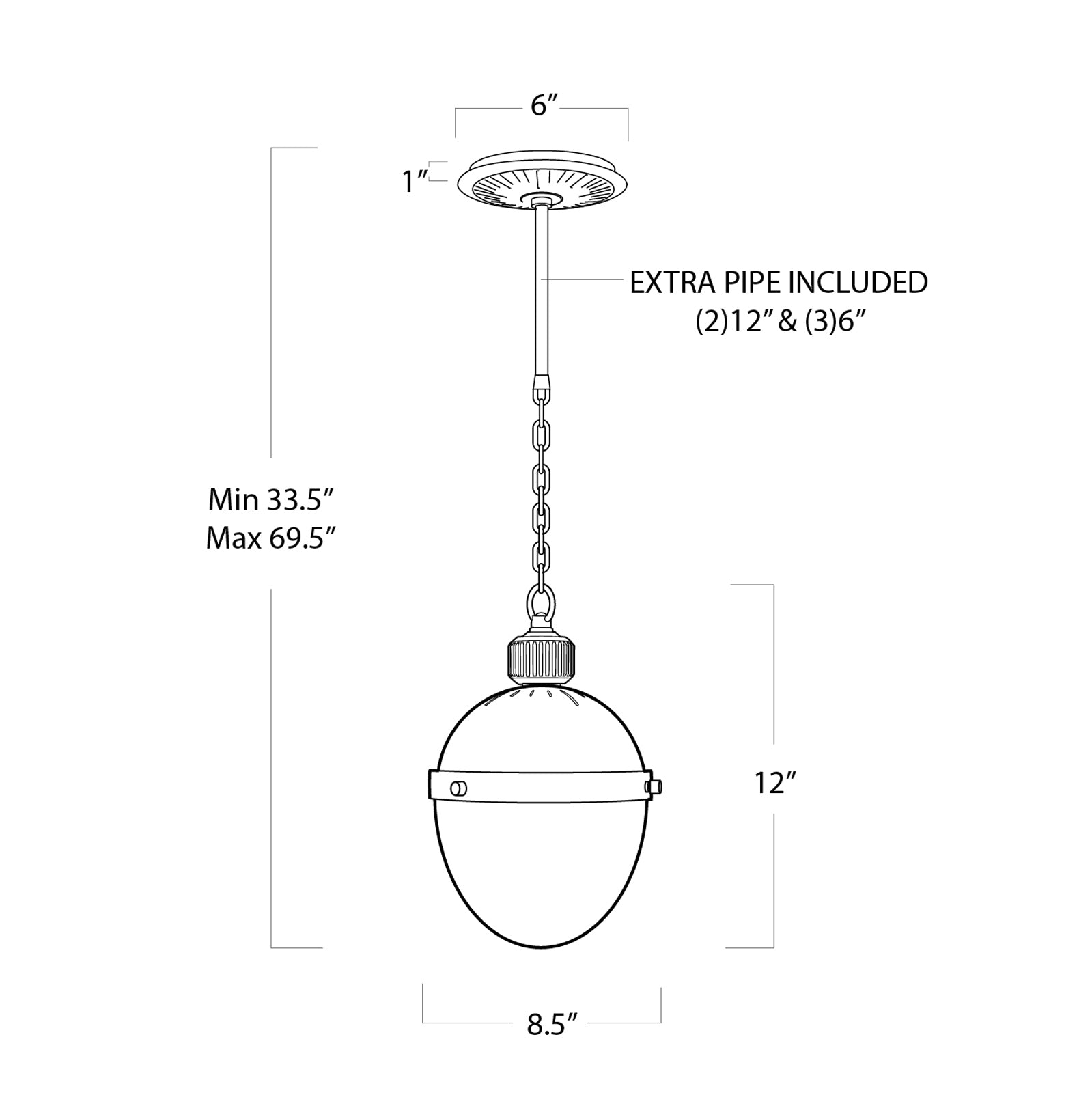Otis Pendant Small (Natural Brass)