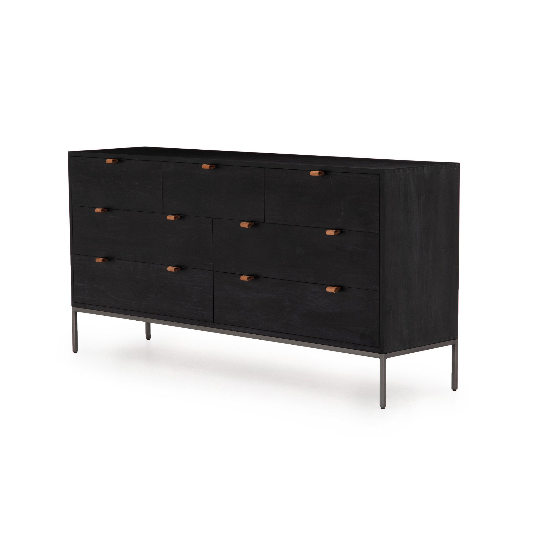 Trey 7 Drawer Dresser - Black Wash Poplar