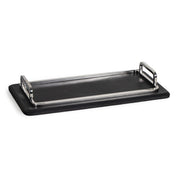 Greyson Leather Rectangle Tray Small (Polished Nickel)