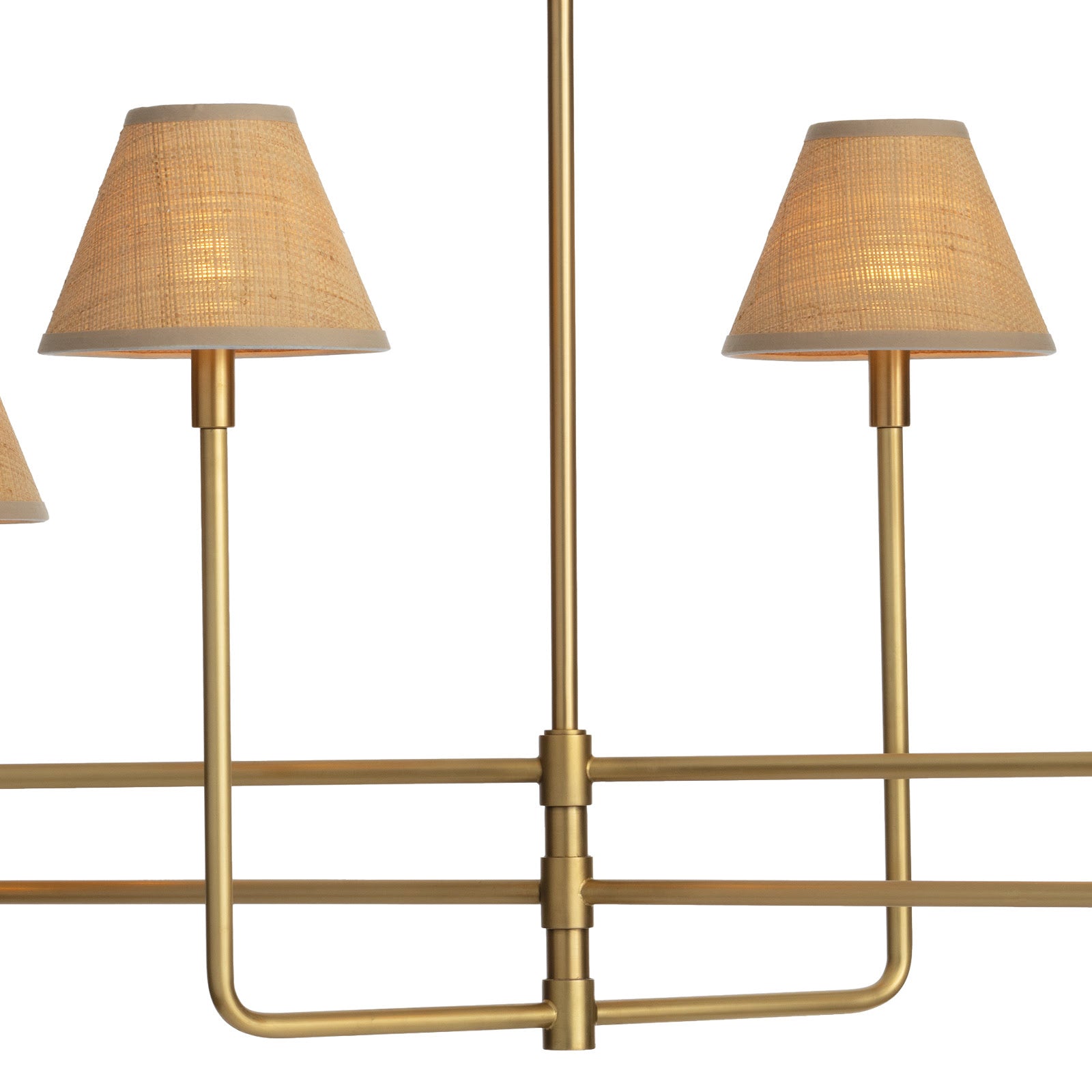 Polly Chandelier (Natural Brass with Rattan Shades) - 2 cartons