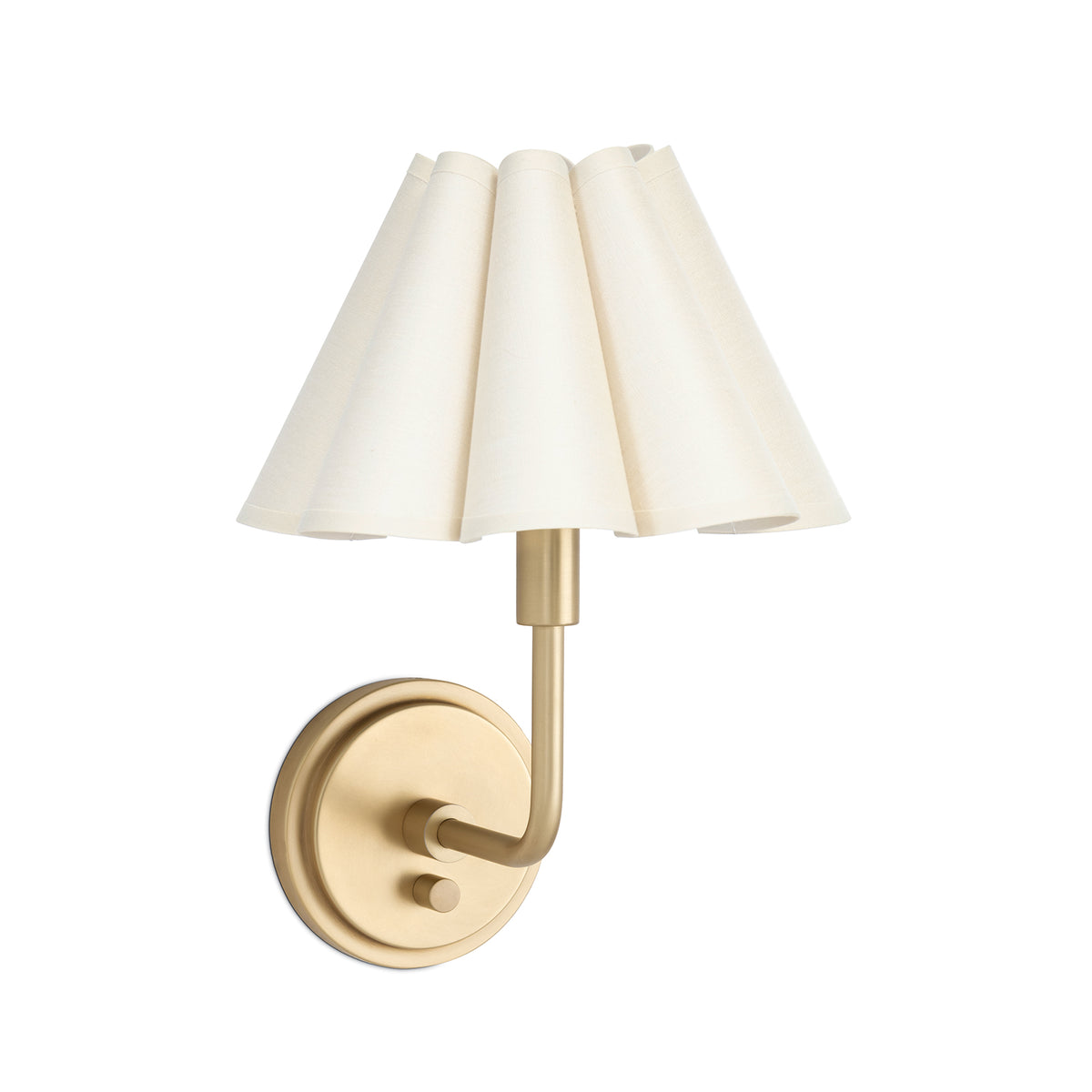 Polly Sconce (Natural Brass with Oyster Scalloped Shade)