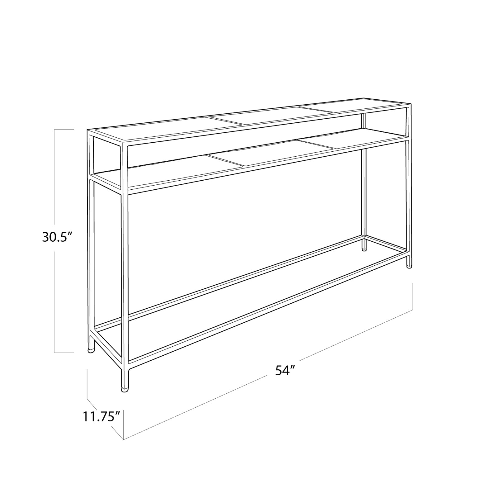 Echelon Console Table (Natural Brass)