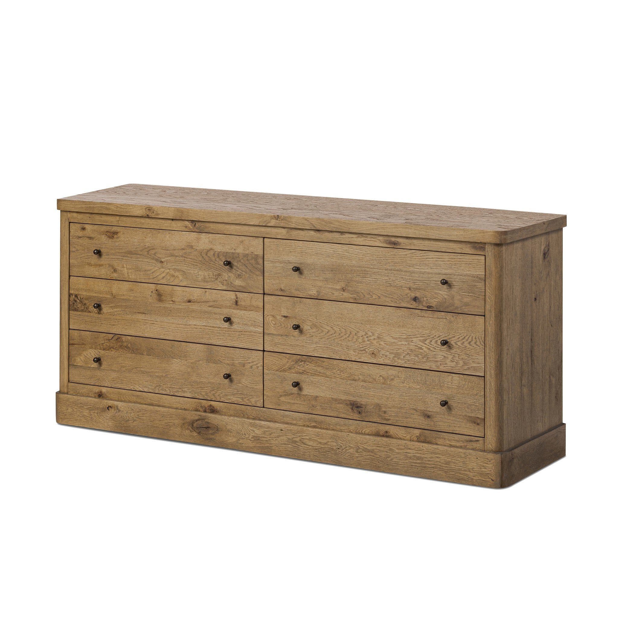 Grand 6 Drawer Dresser - Honey  Brown Oak Veneer