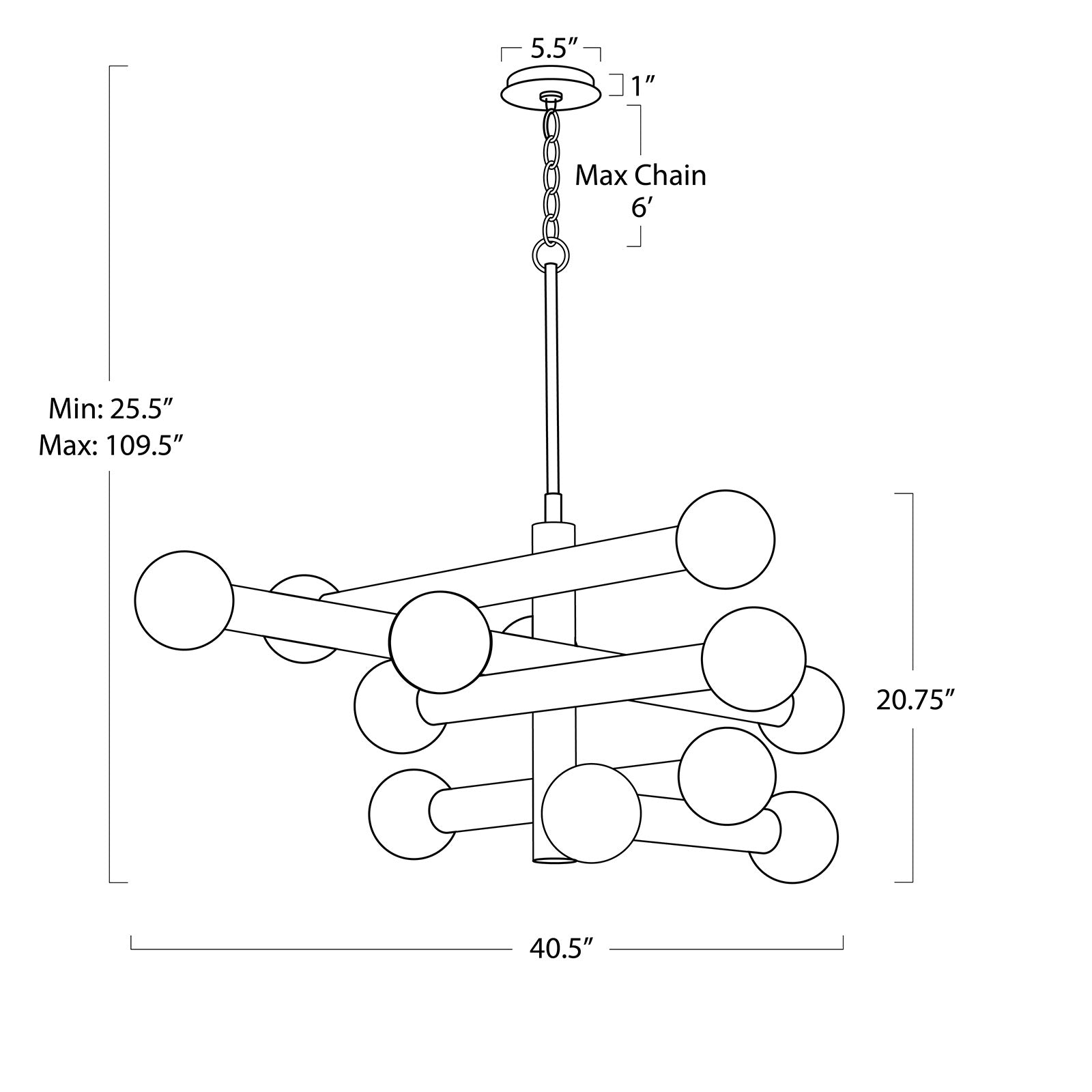 Dion Chandelier (Polished Nickel)