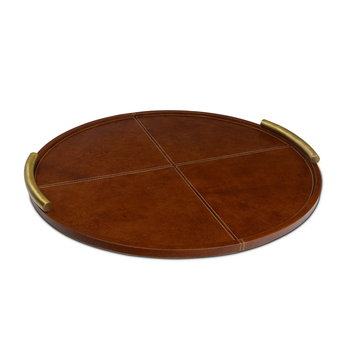 Hayes Leather Tray Round Large (Cognac)