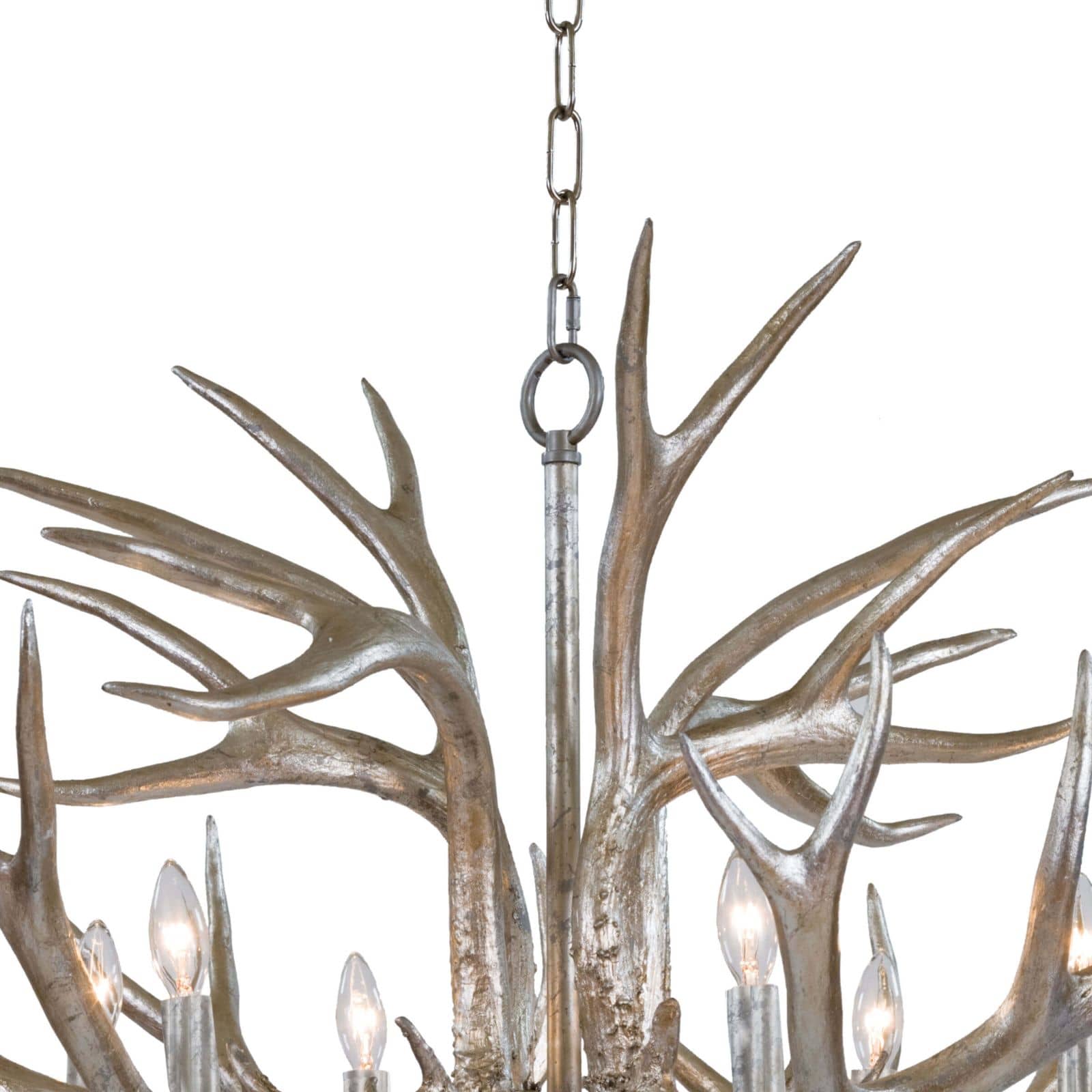 Antler Chandelier (Ambered Silver Leaf)