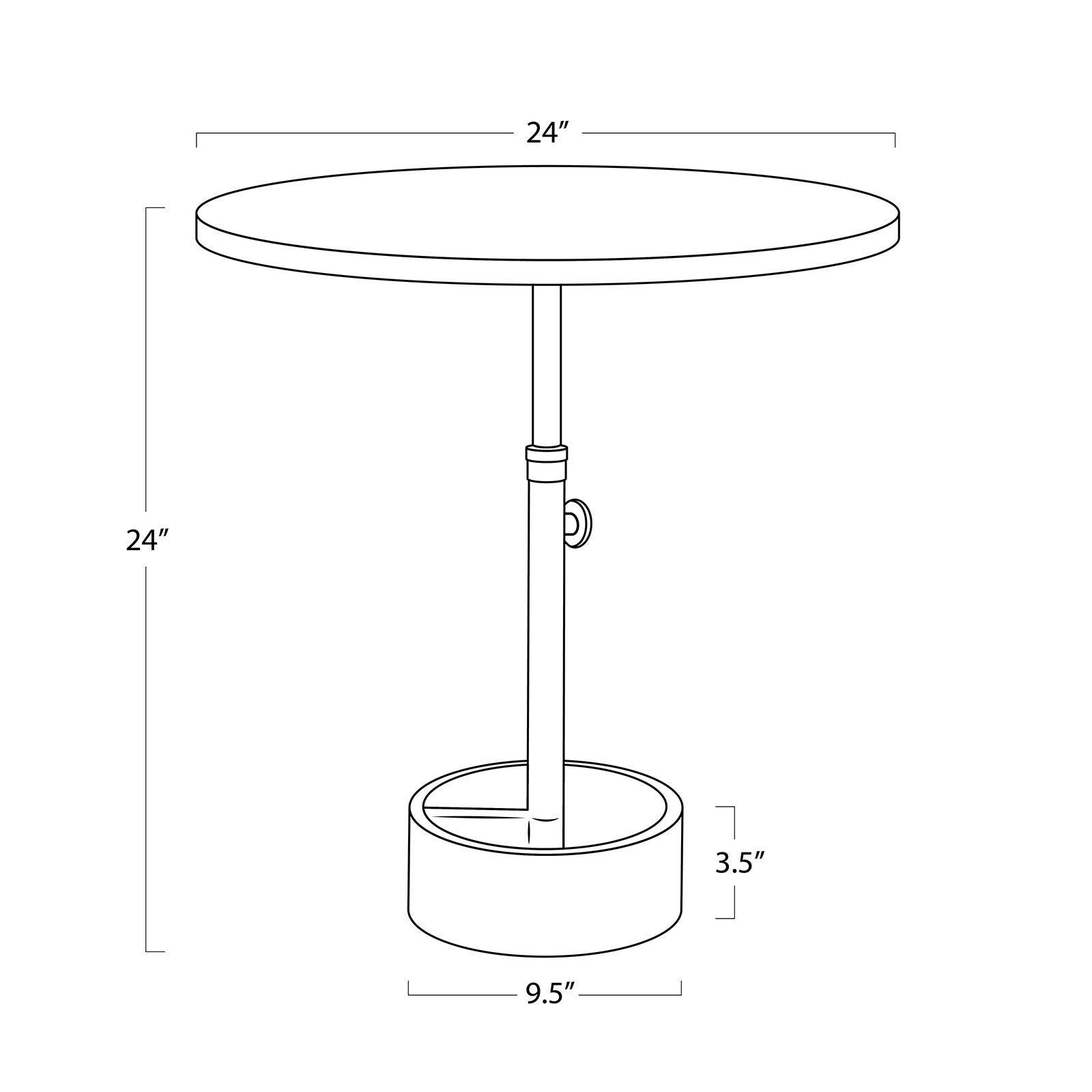 Myles Accent Table Large (Natural Brass)