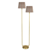 Polly Floor Lamp (Natural Brass with Plaid Wave Pleat Shade)