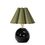 Giorgio Black Glass Mini Lamp (Natural Brass with Olive Scalloped Shade)
