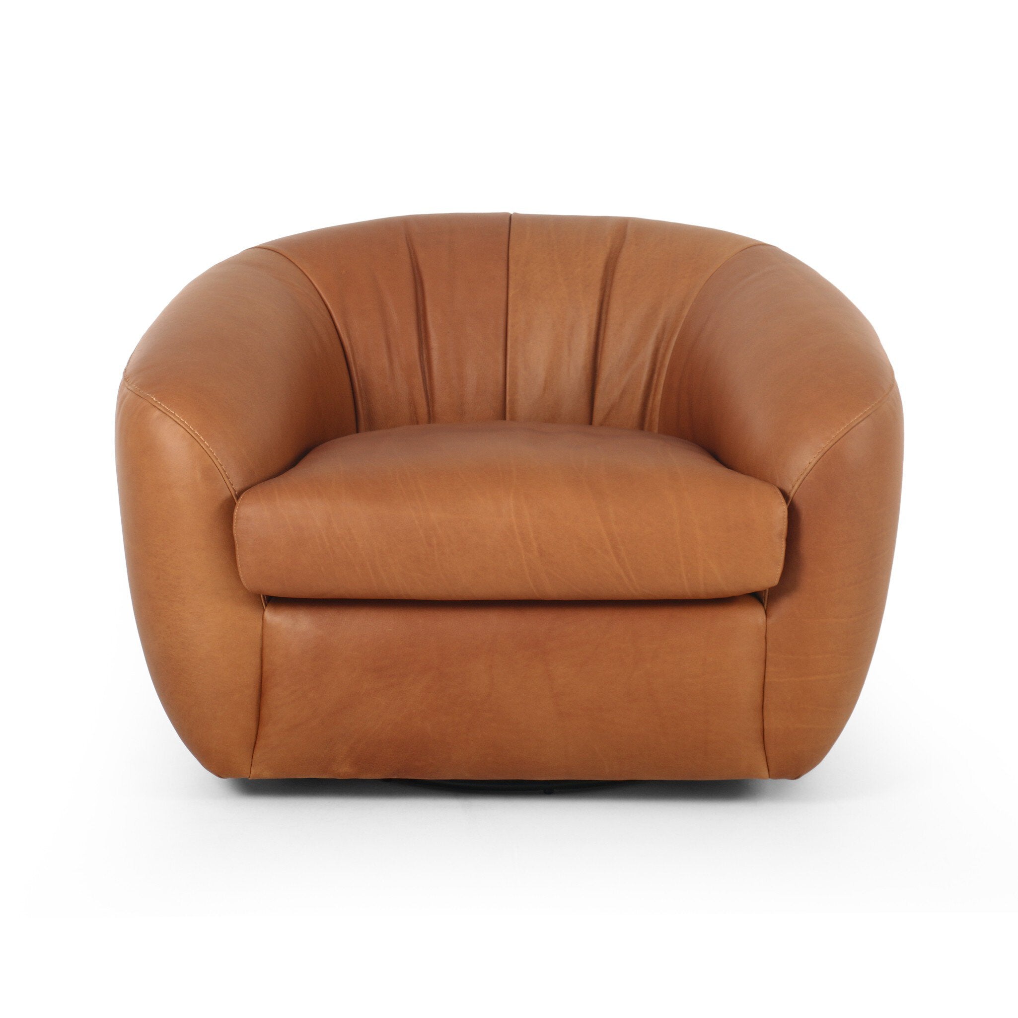 Saldana Swivel Chair - Lorento Cognac