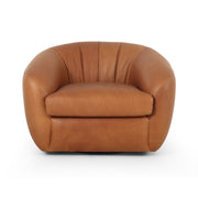 Saldana Swivel Chair - Lorento Cognac